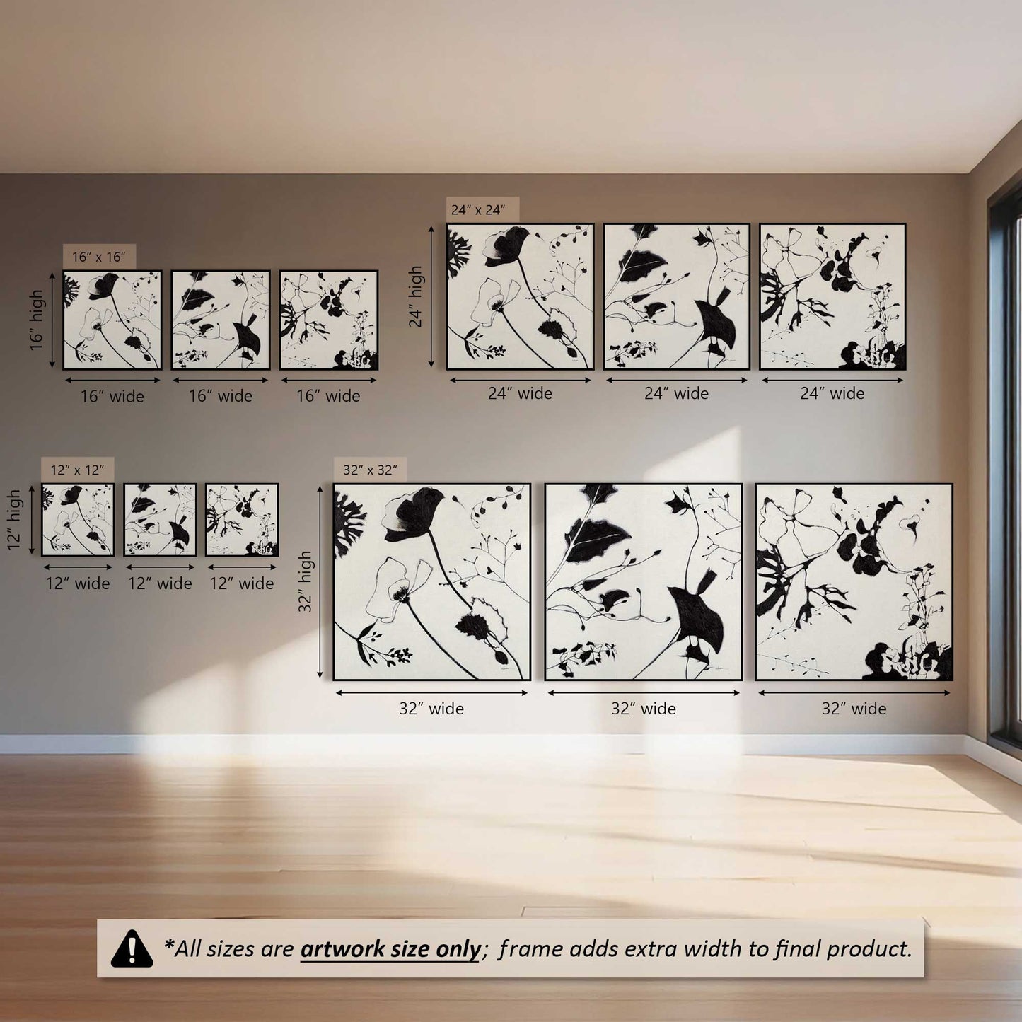 Bold Bloom Drama, Set of 3 Canvas Prints