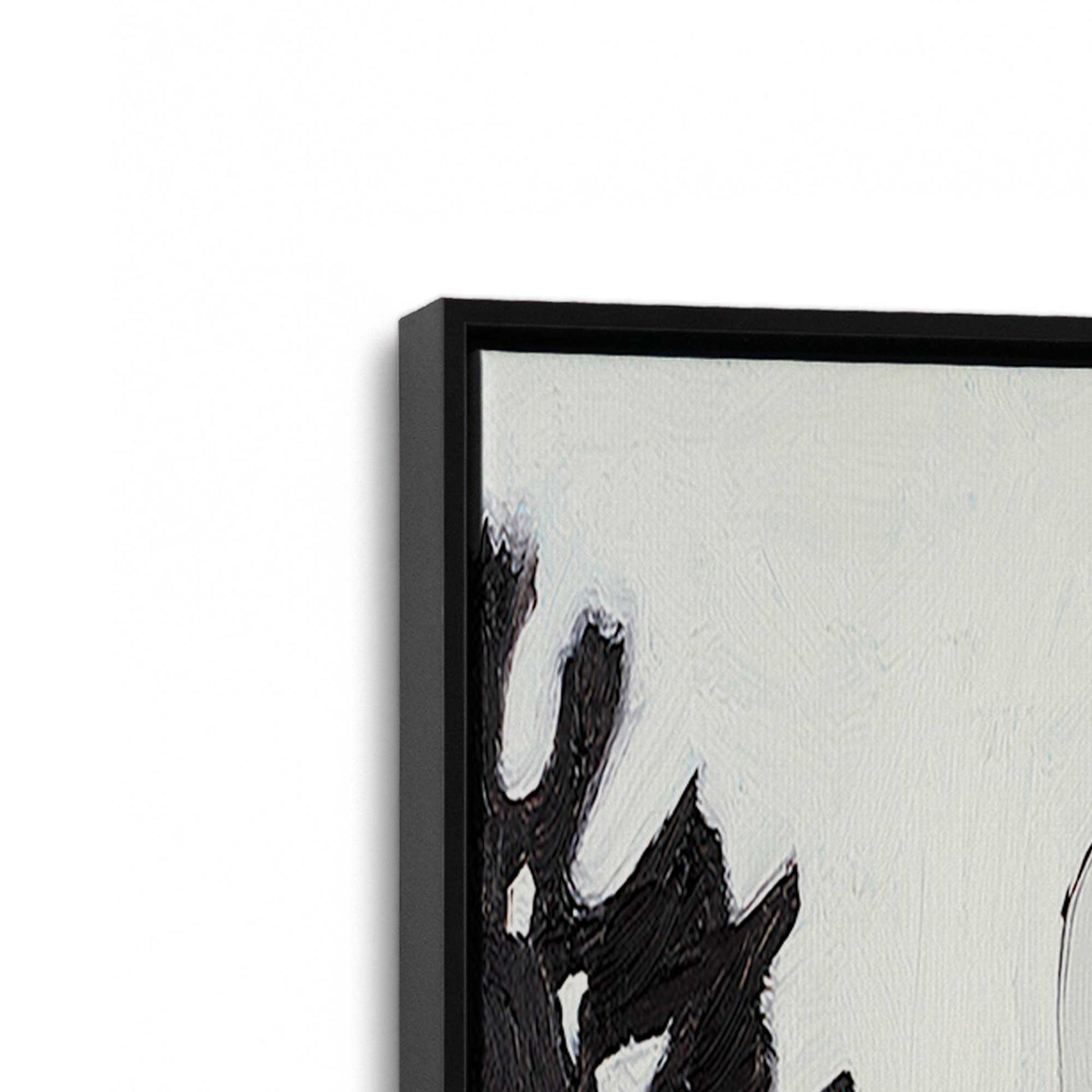 [Color:Satin Black], Picture of art in a Satin Black frame at an angle