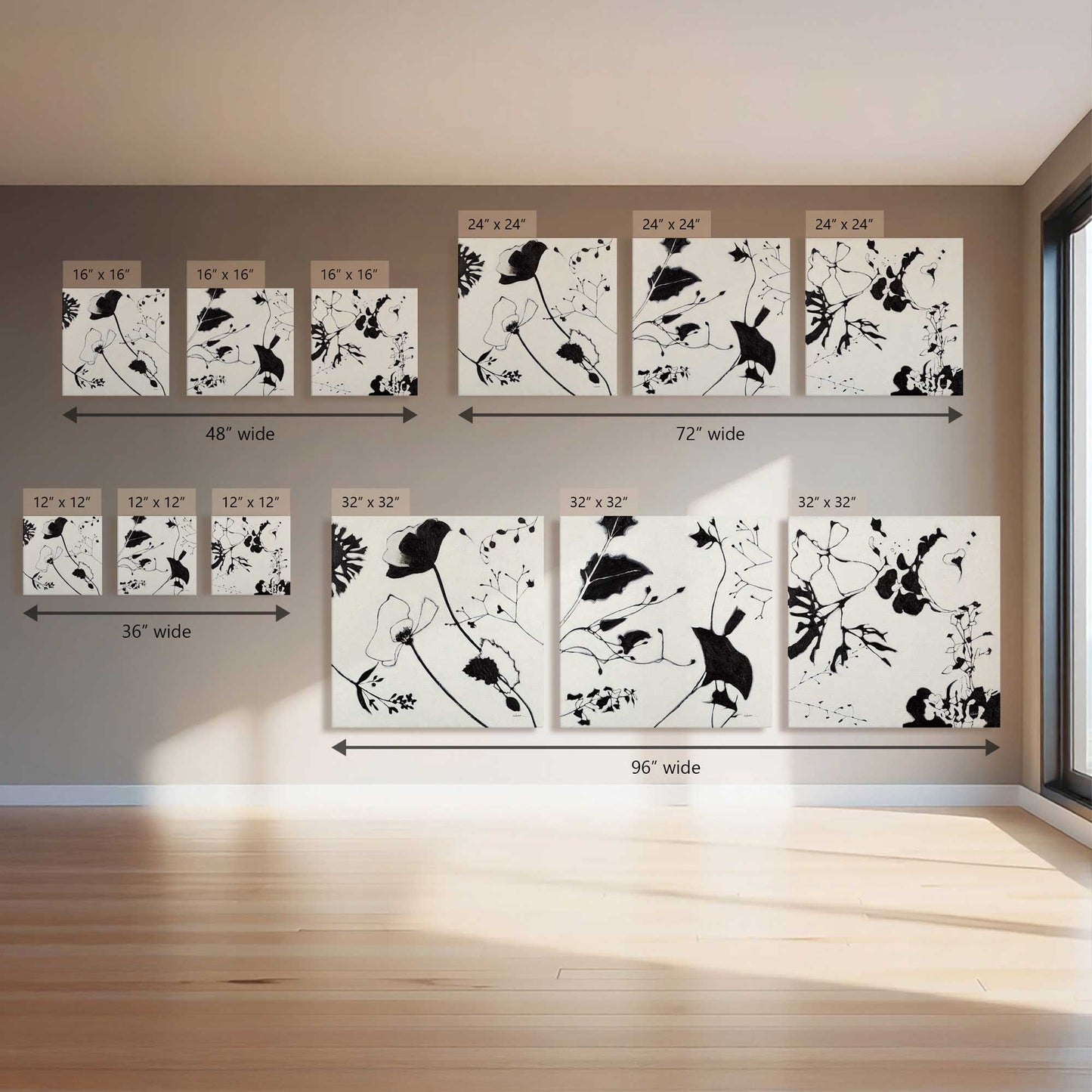 Bold Bloom Drama, Set of 3 Canvas Prints
