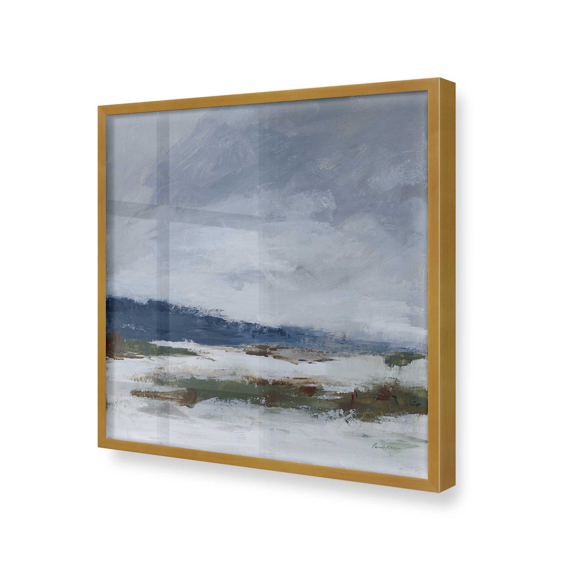 [Color:Polished Gold], Picture of art in a Polished Gold frame at an angle