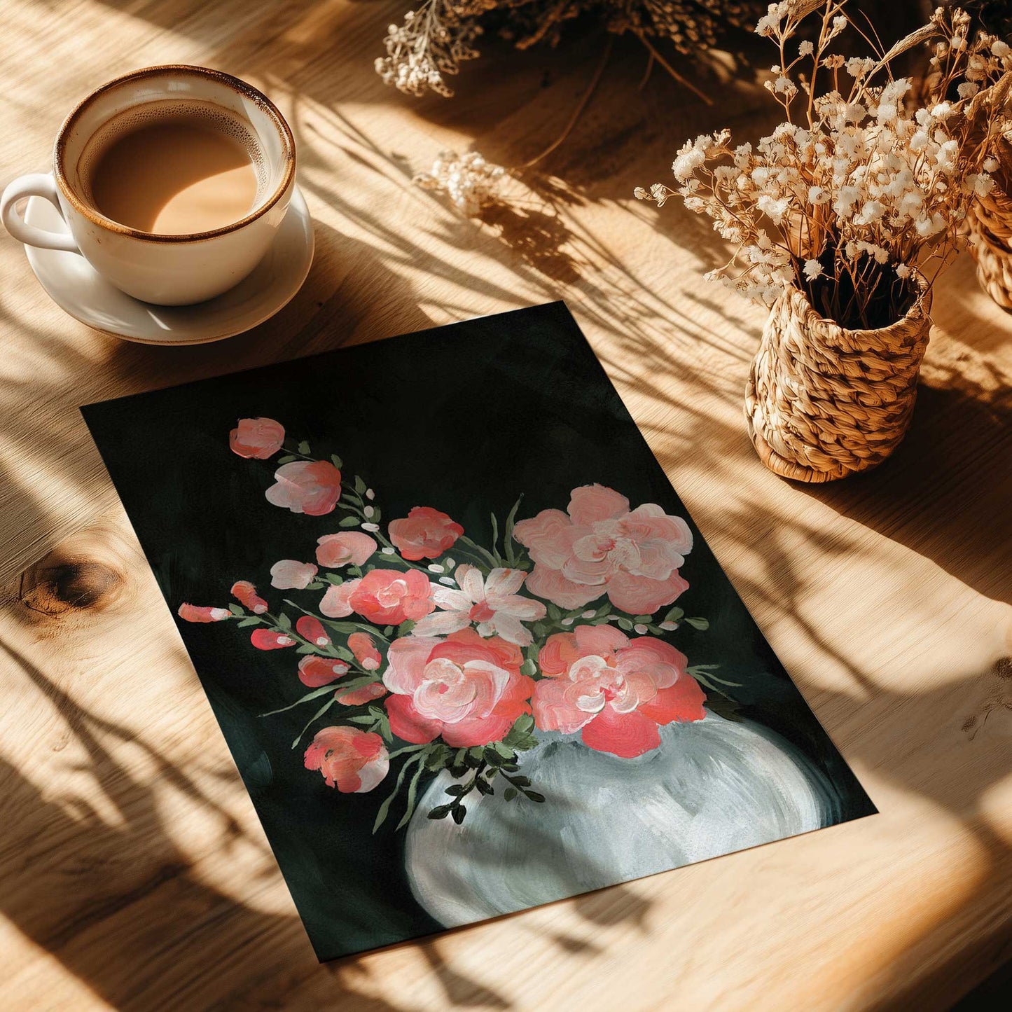 Pink Bouquet in a Vase I Art Print