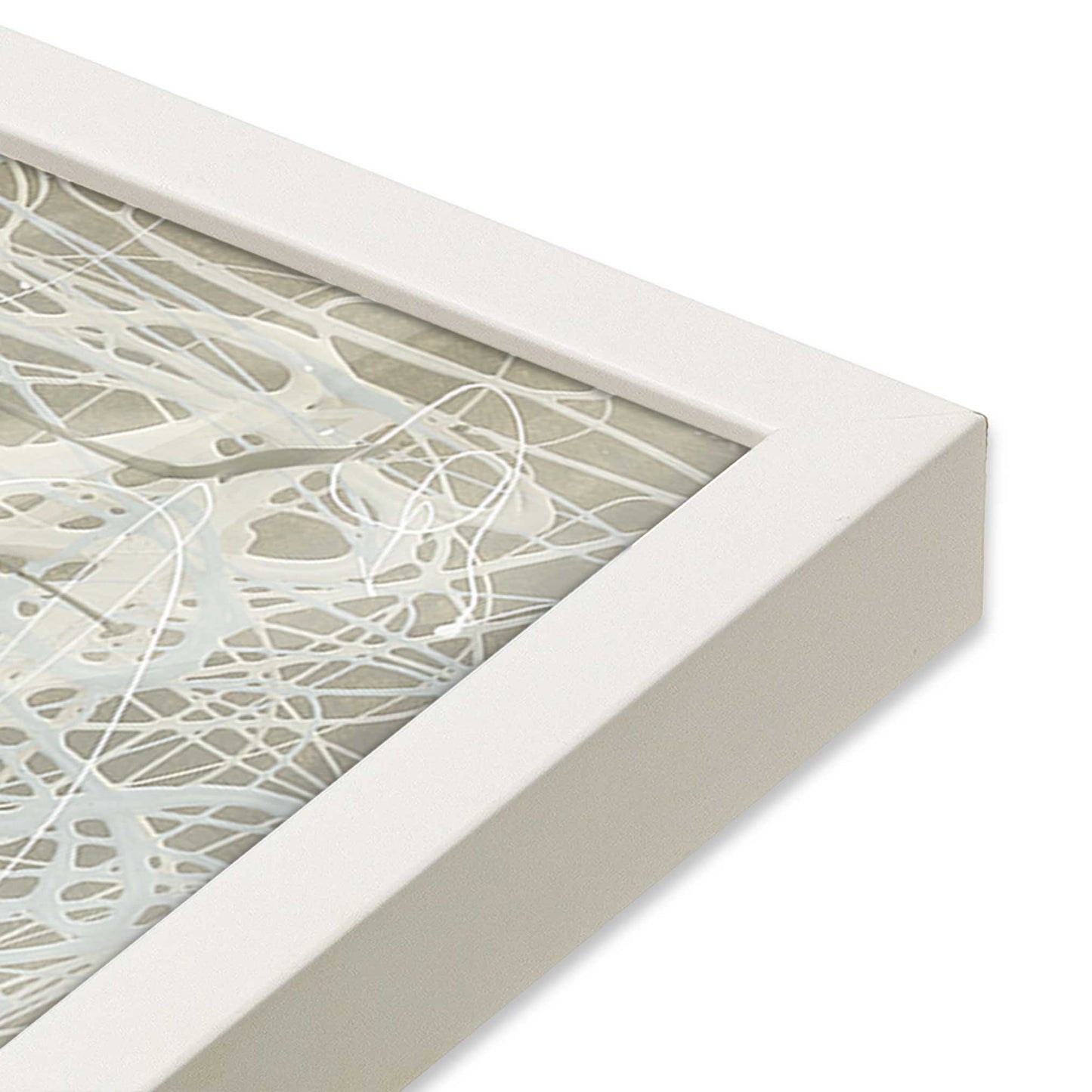 [Color:Opaque White], Picture of art in a Opaque White frame at an angle