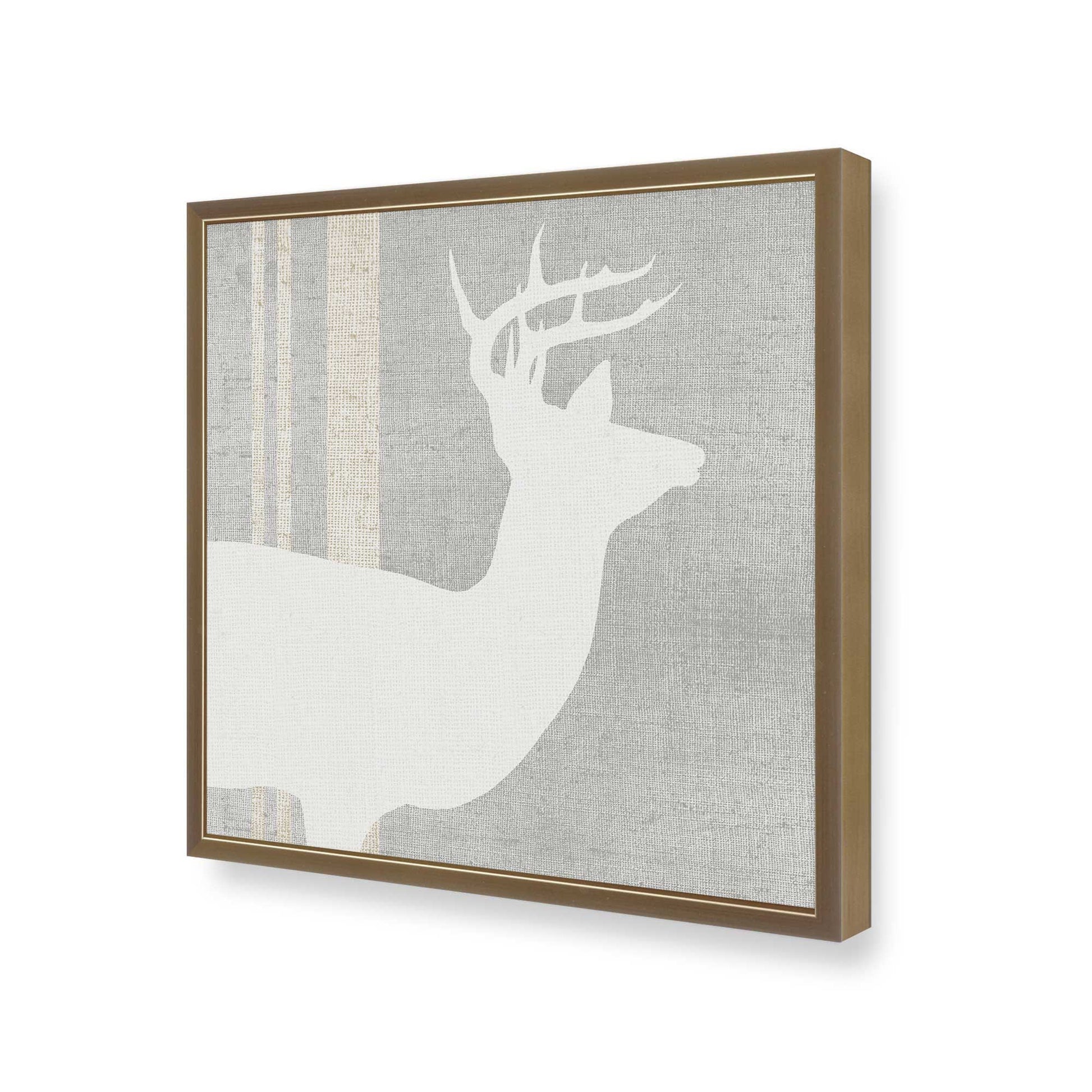 [Color:Brushed Gold], Picture of art in a Brushed Gold frame at an angle