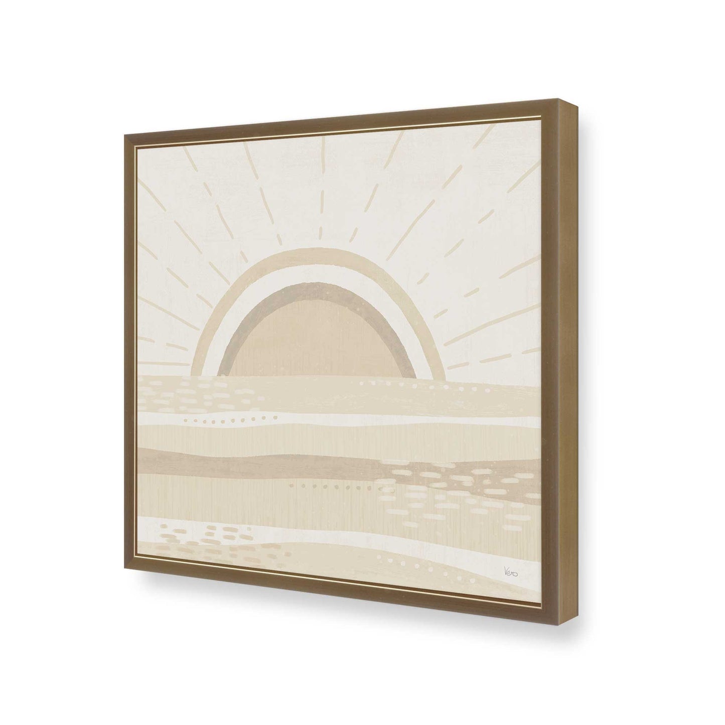 [Color:Brushed Gold], Picture of art in a Brushed Gold frame at an angle