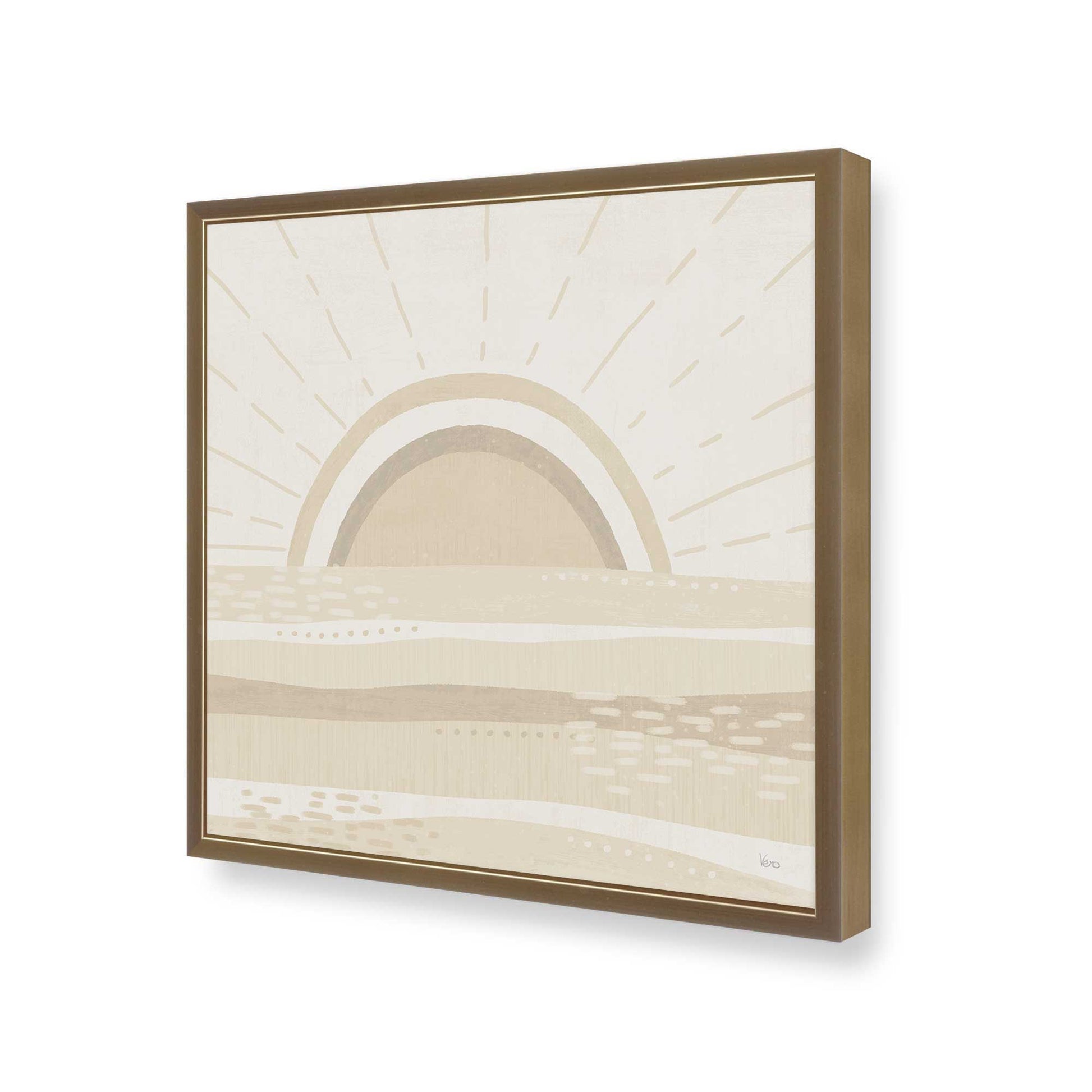 [Color:Brushed Gold], Picture of art in a Brushed Gold frame at an angle