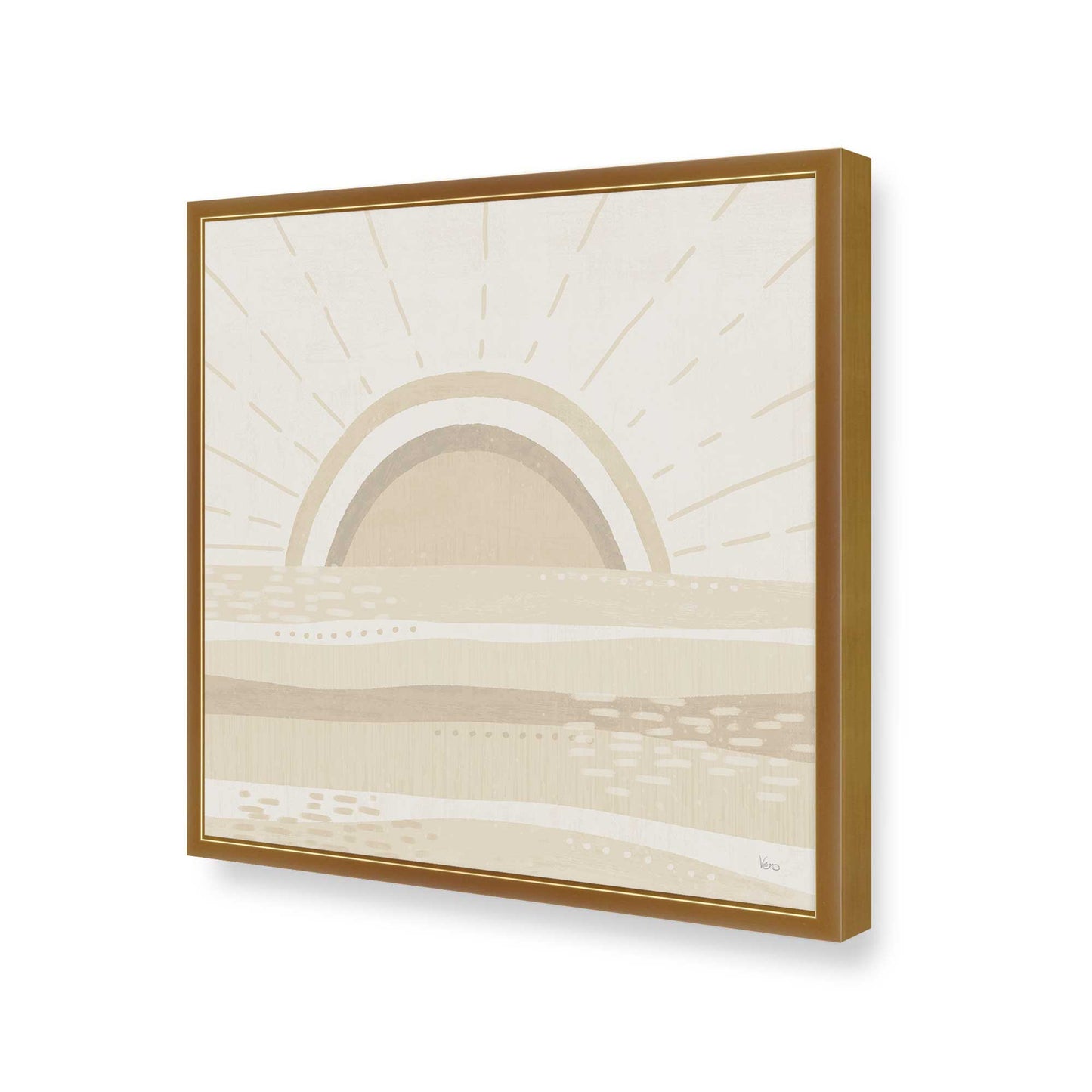 [Color:Polished Gold], Picture of art in a Polished Gold frame at an angle