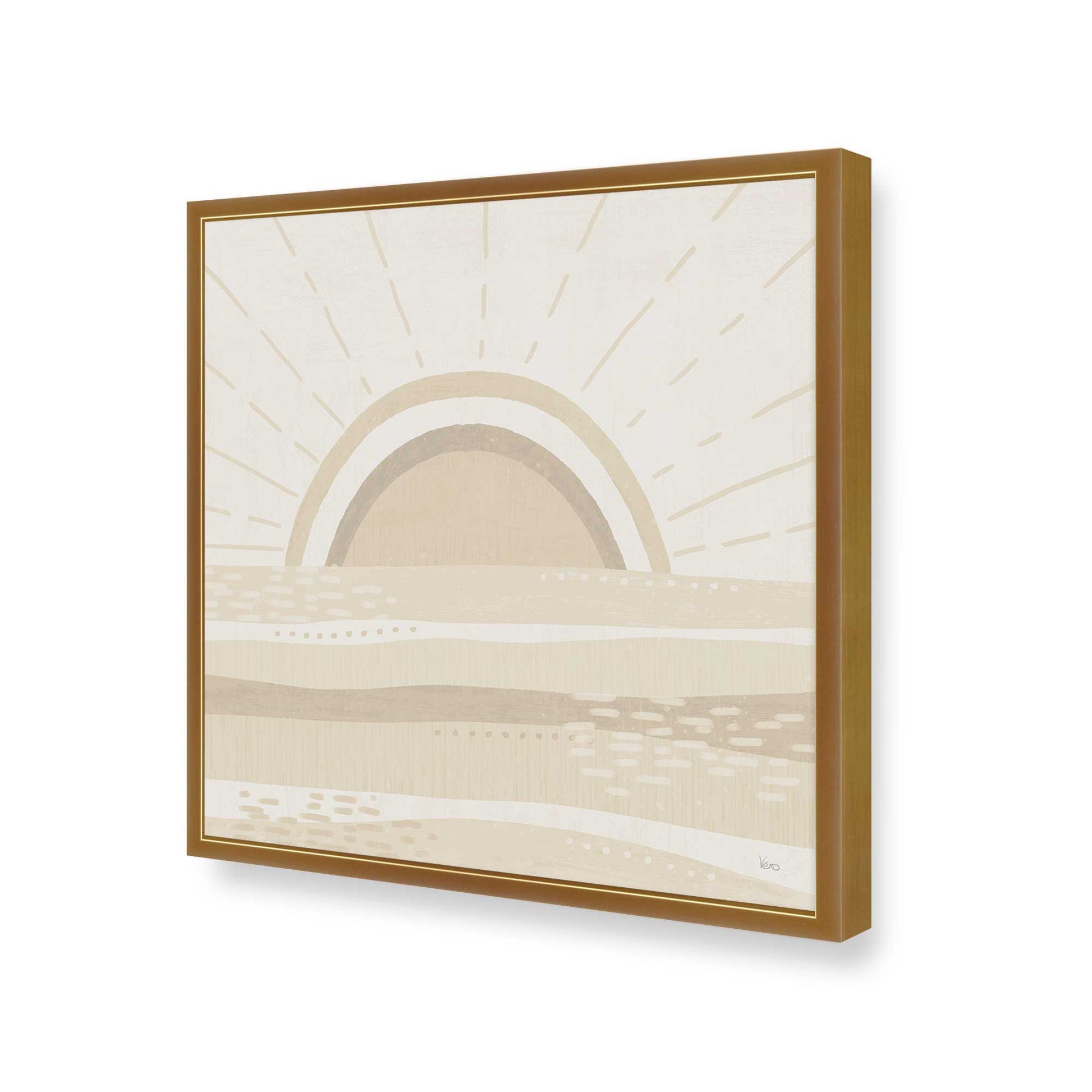 [Color:Polished Gold], Picture of art in a Polished Gold frame at an angle