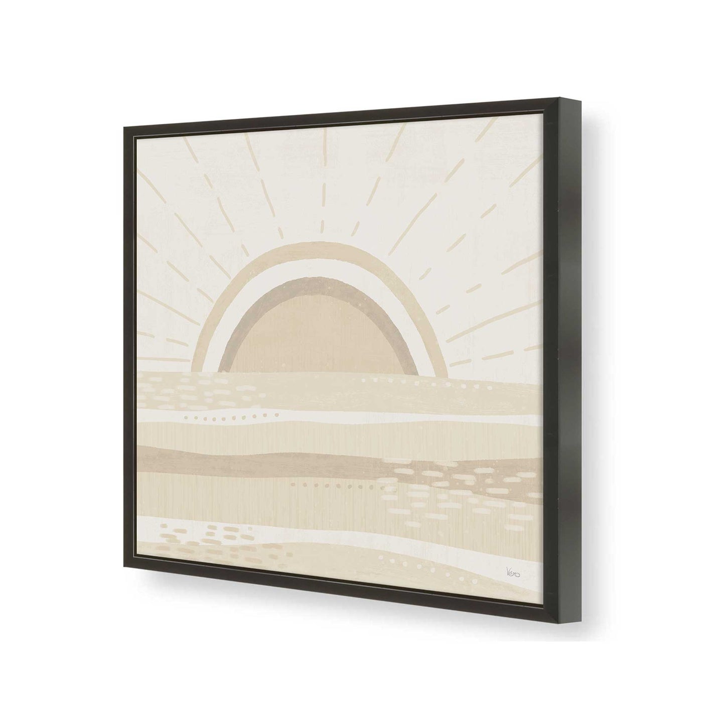 [Color:Satin Black], Picture of art in a Satin Black frame at an angle