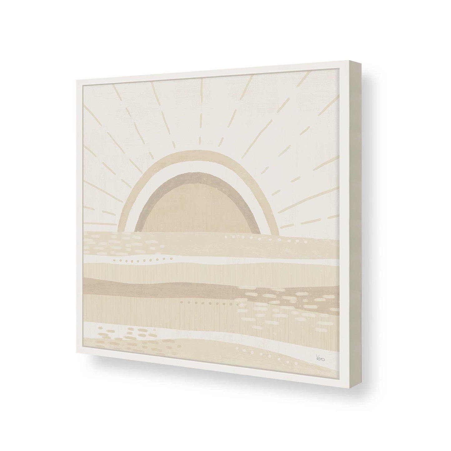 [Color:Opaque White], Picture of art in a Opaque White frame at an angle