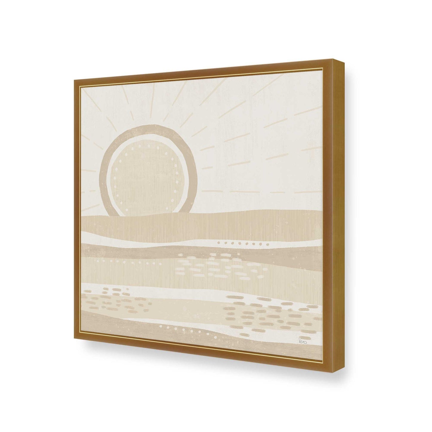 [Color:Polished Gold], Picture of art in a Polished Gold frame at an angle