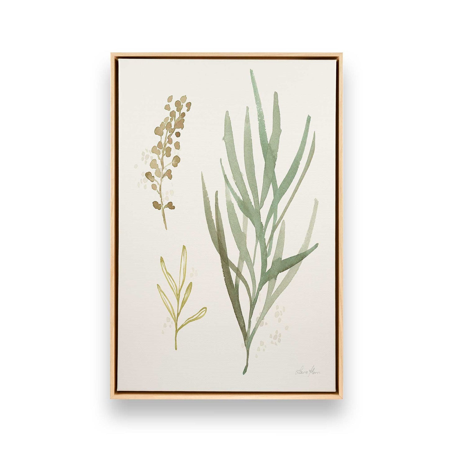 Earthy Greens in Bloom, Set of 4 Canvas Prints