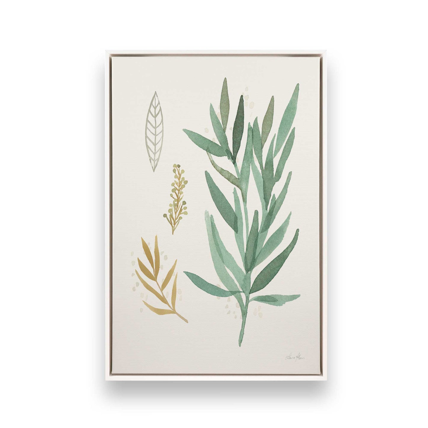 Earthy Greens in Bloom, Set of 4 Canvas Prints