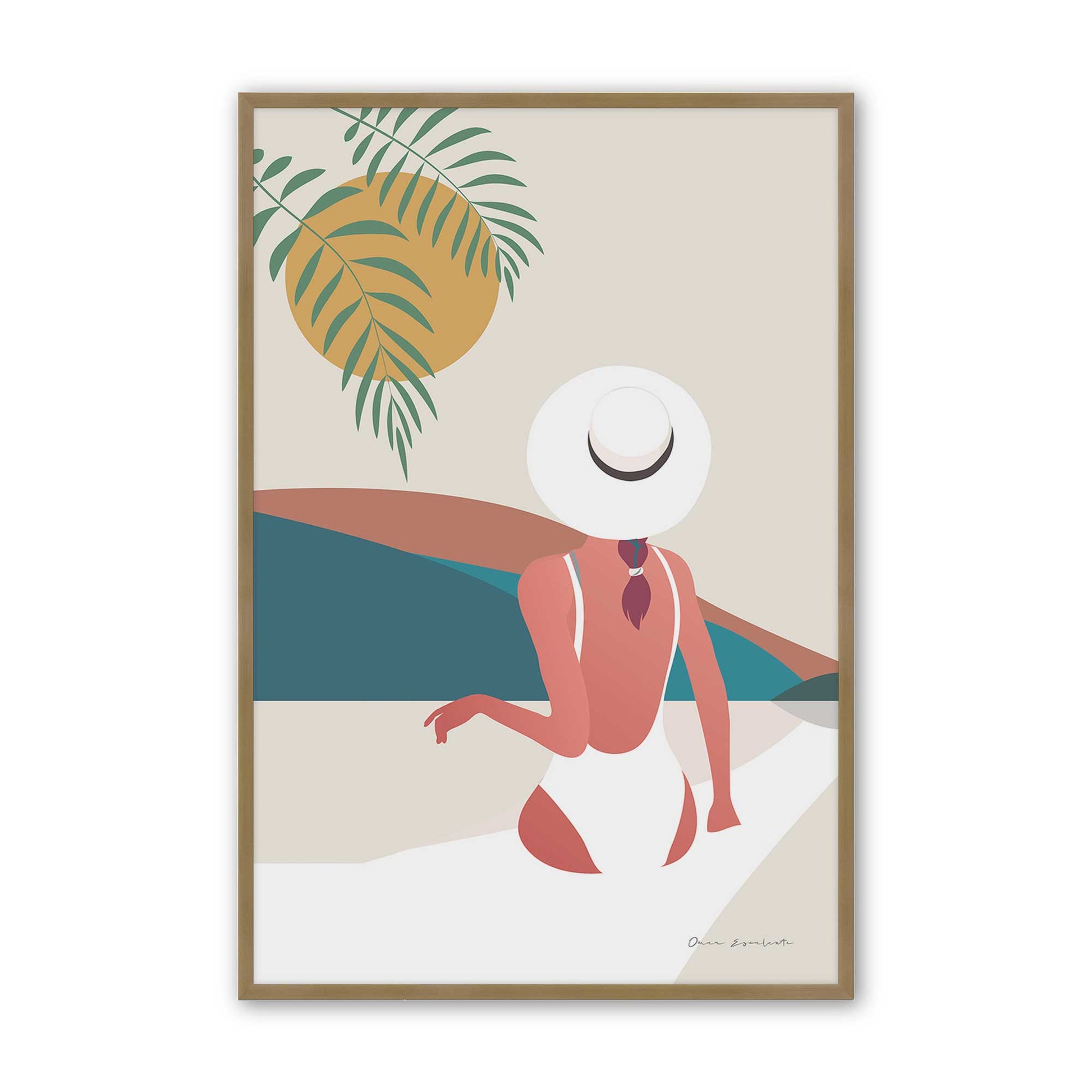 [Color:Brushed Gold], Picture of art in a Brushed Gold frame