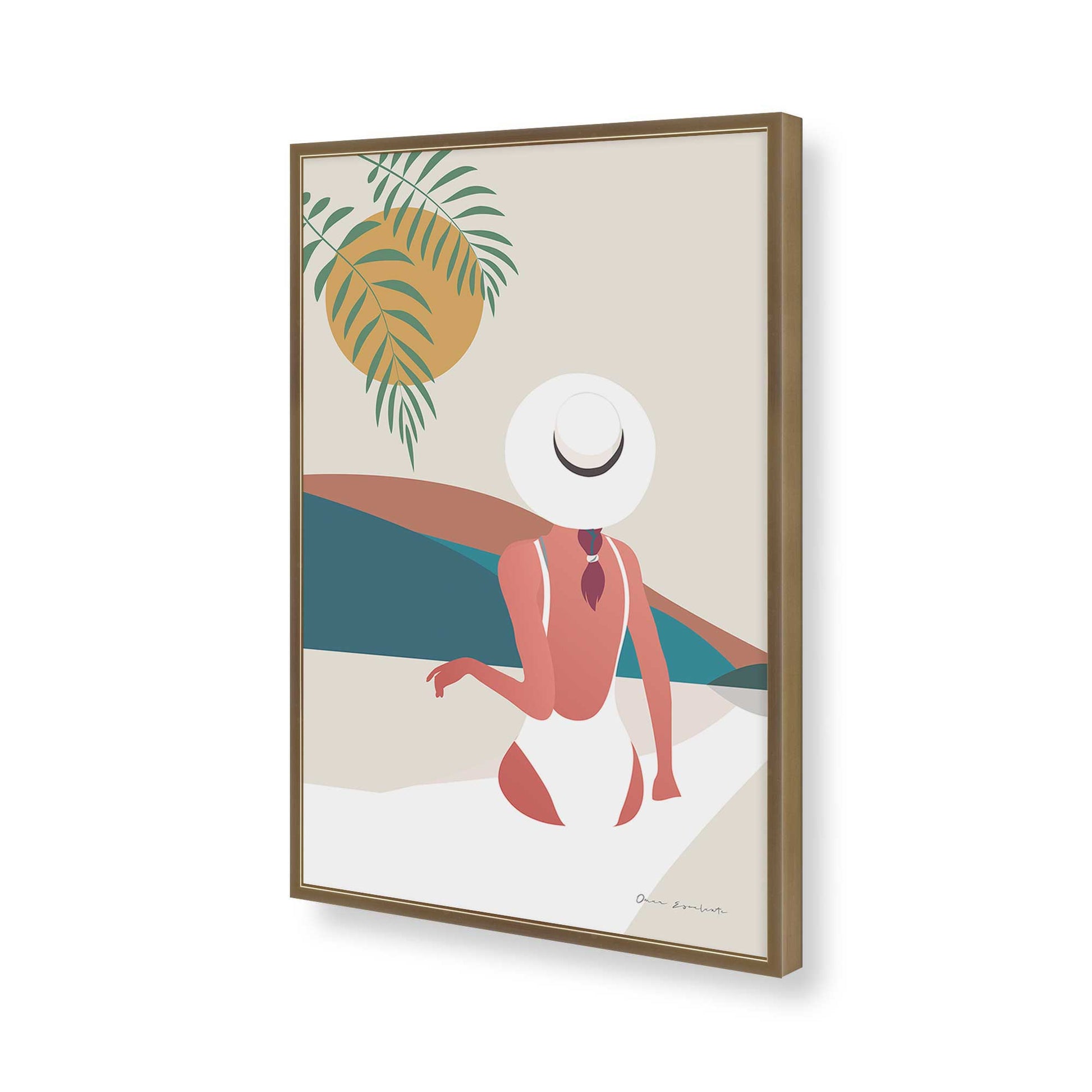[Color:Brushed Gold], Picture of art in a Brushed Gold frame of the corner