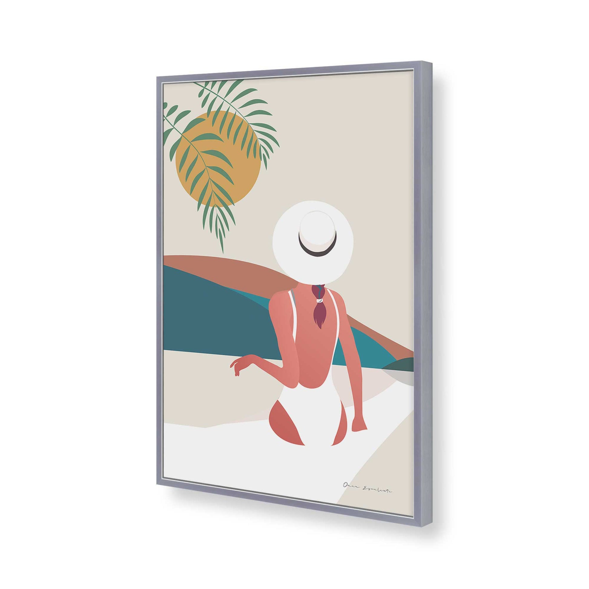 [Color:Polished Chrome], Picture of art in a Polished Chrome frame of the corner