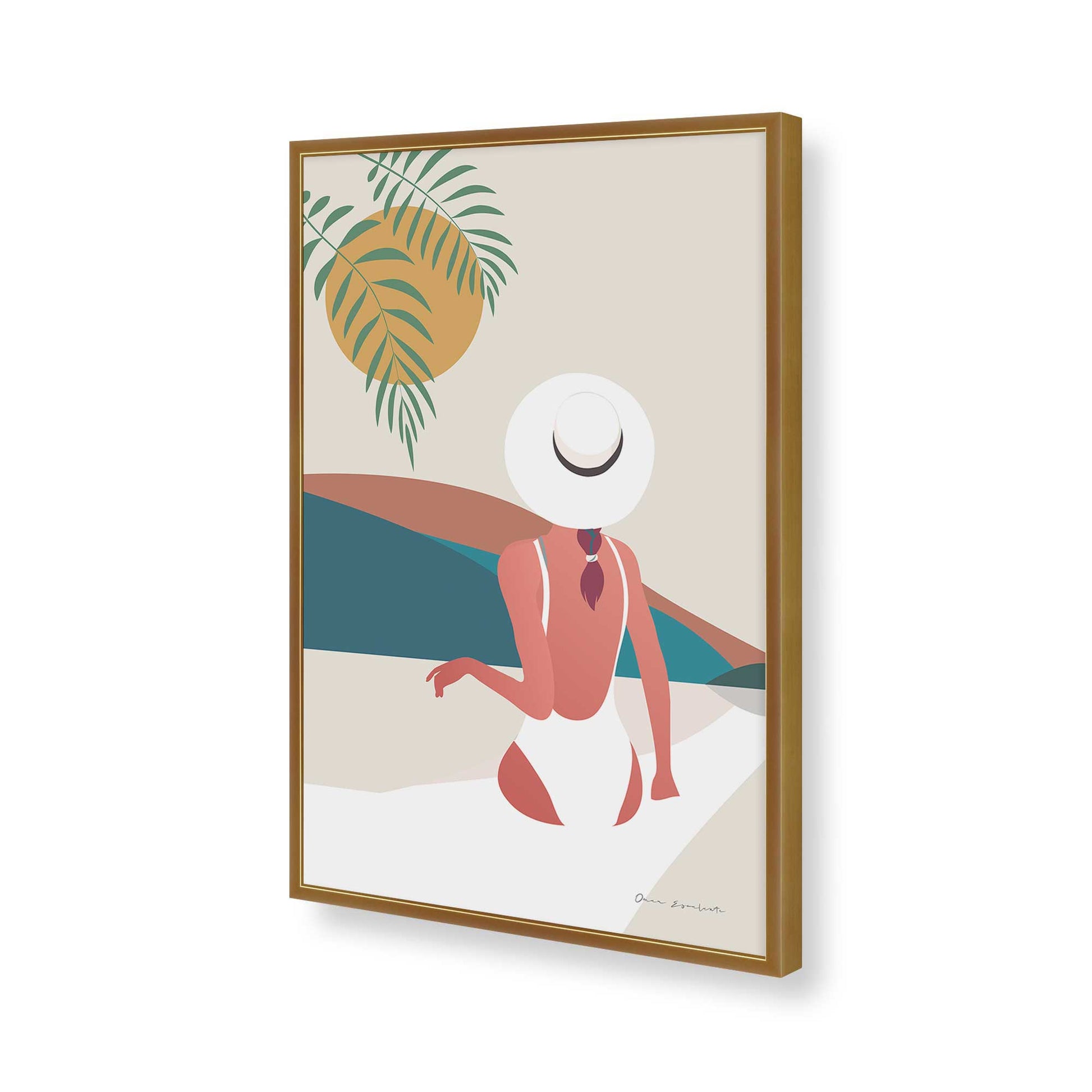 [Color:Polished Gold], Picture of art in a Polished Gold frame of the corner
