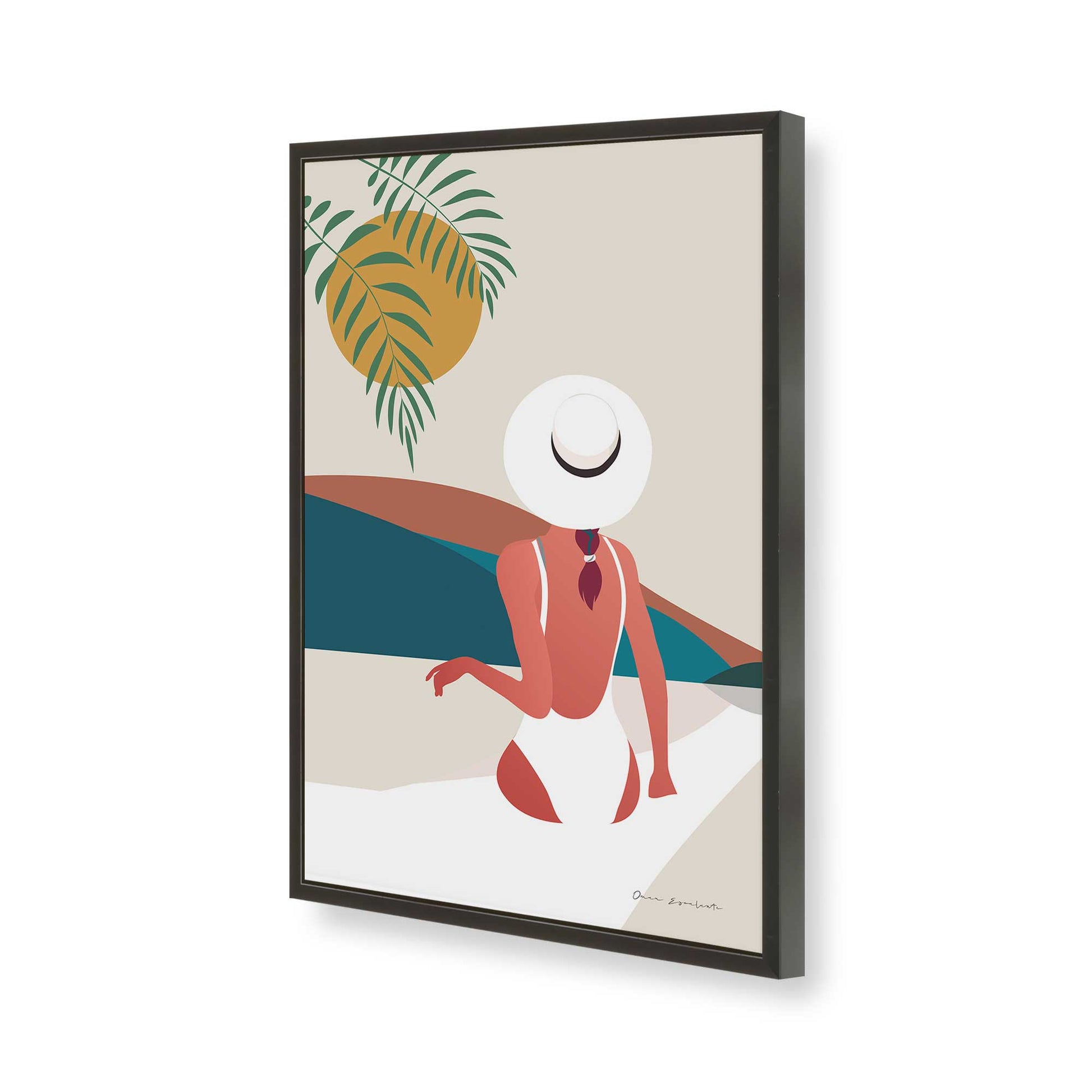 [Color:Satin Black], Picture of art in a Satin Black frame of the corner