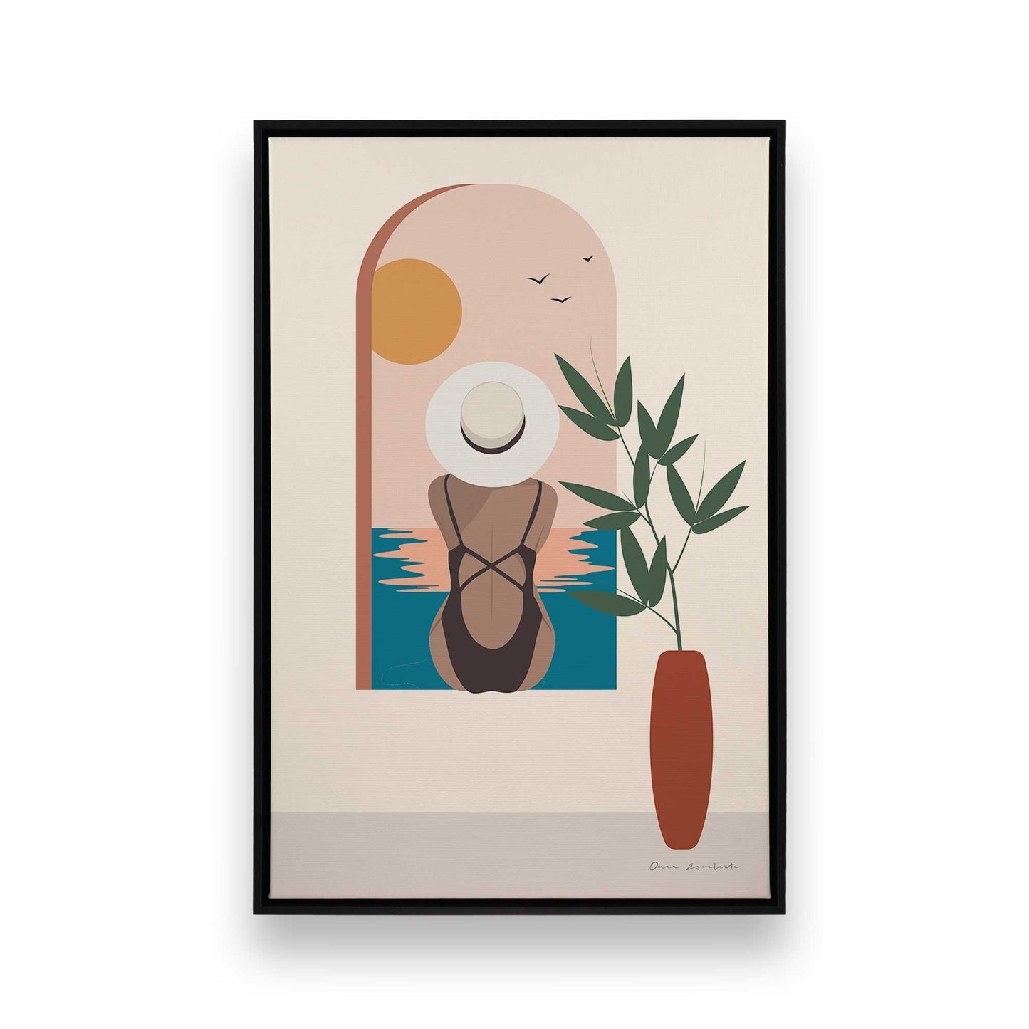 [Color:Satin Black], Picture of art in a Satin Black frame