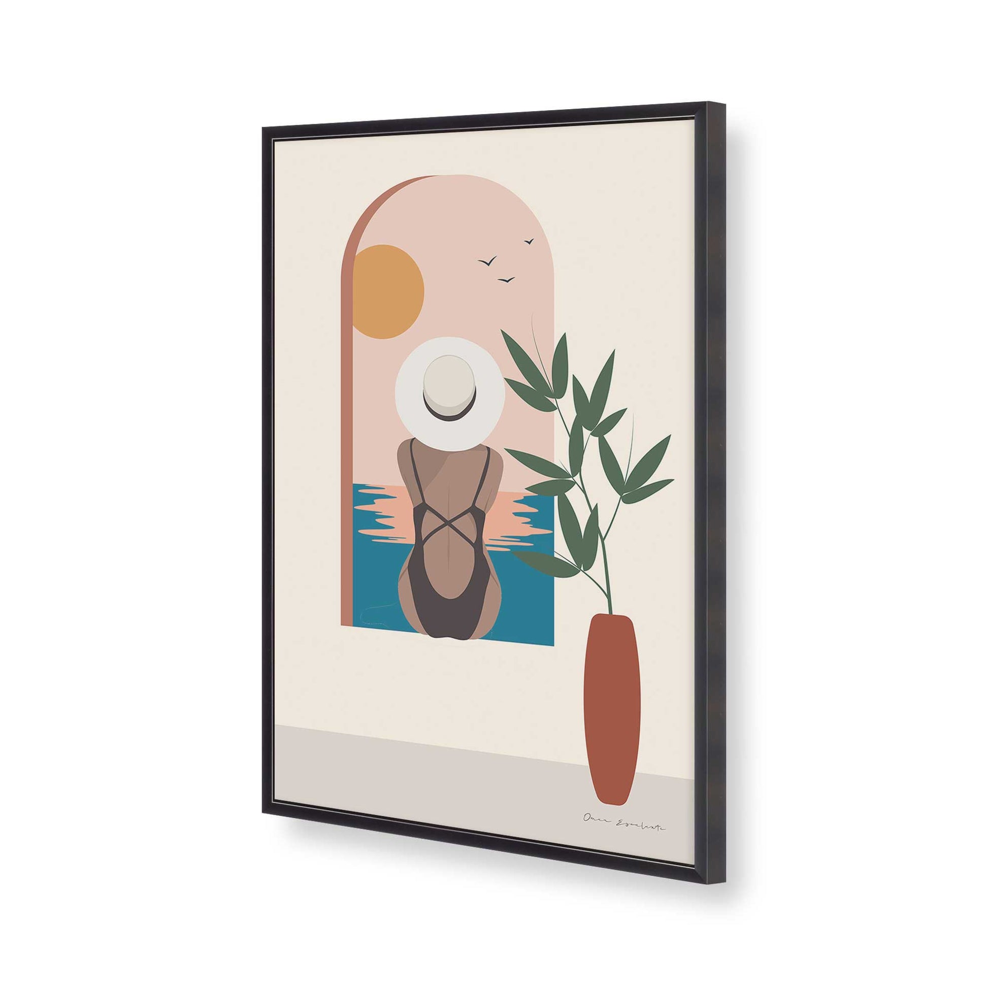 [Color:Weathered Zinc], Picture of art in a Weathered Zinc frame of the corner