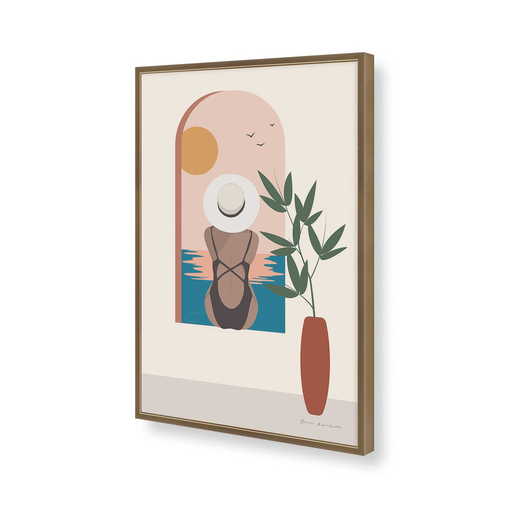 [Color:Brushed Gold], Picture of art in a Brushed Gold frame of the corner