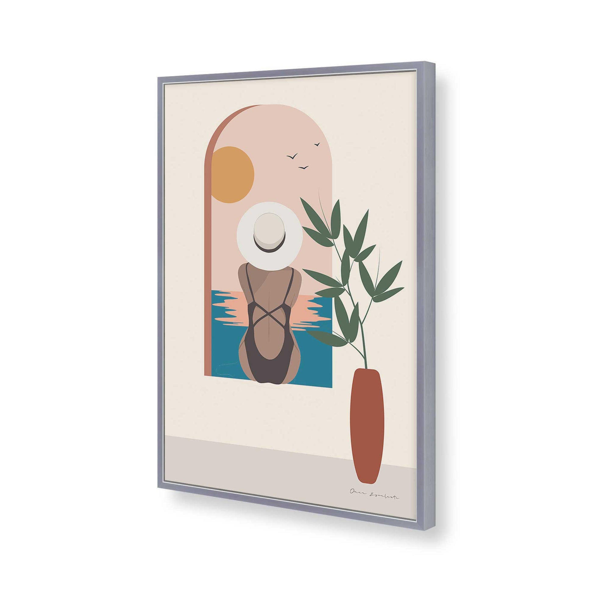 [Color:Polished Chrome], Picture of art in a Polished Chrome frame of the corner