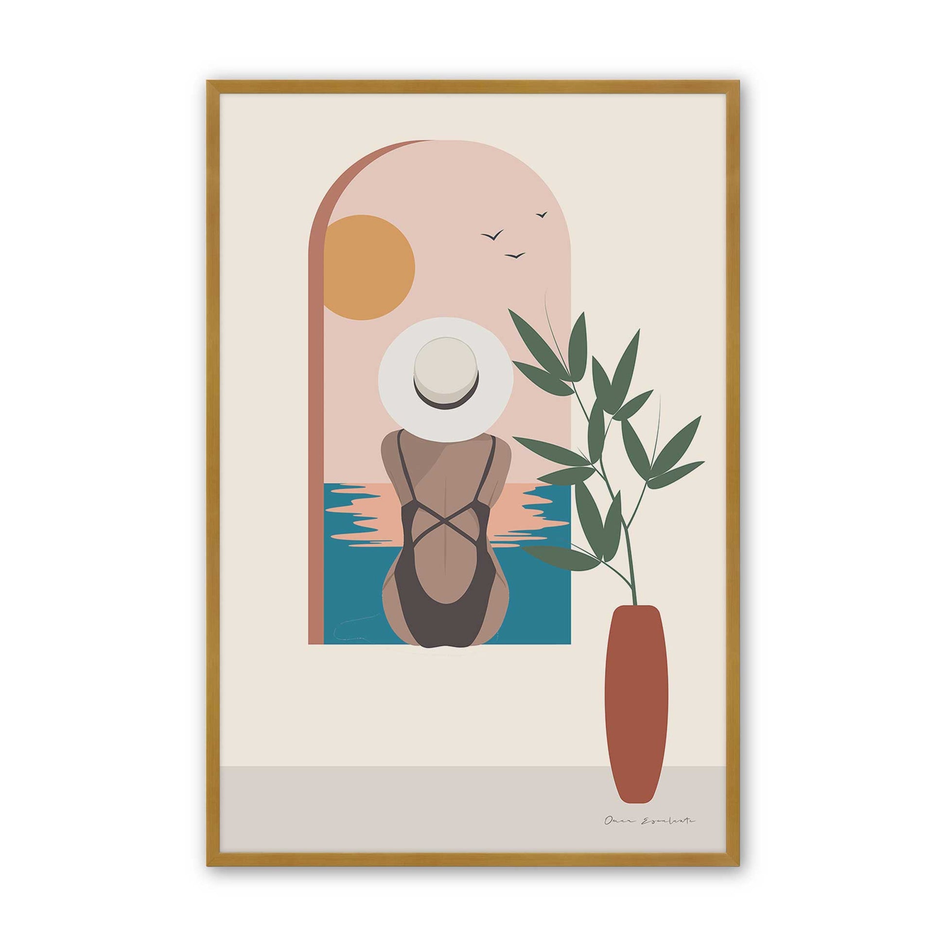 [Color:Polished Gold], Picture of art in a Polished Gold frame
