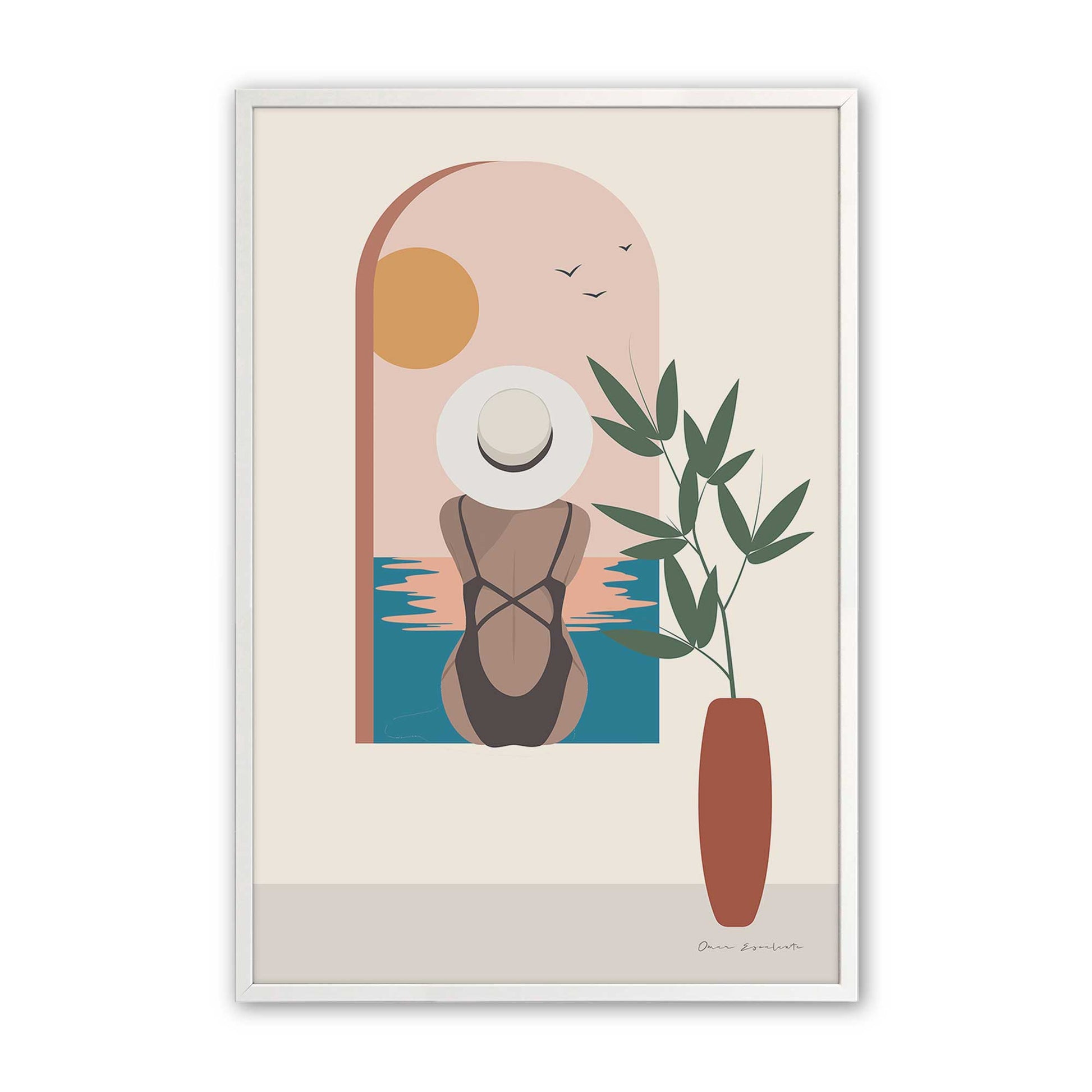 [Color:Opaque White], Picture of art in a Opaque White frame