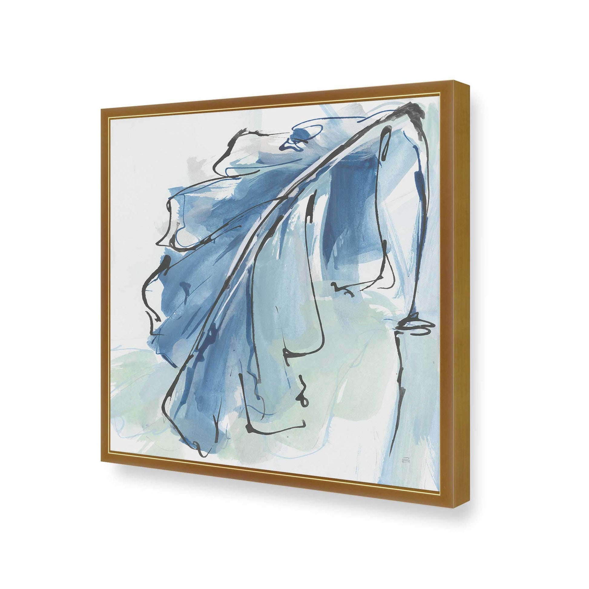 [Color:Polished Gold], Picture of art in a Polished Gold frame at an angle
