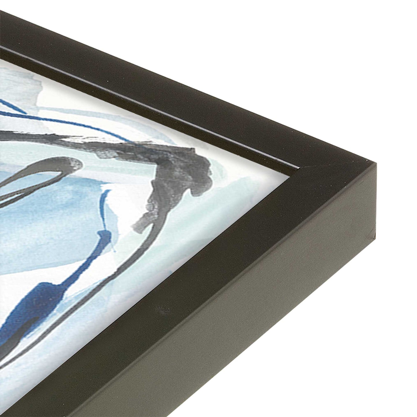 [Color:Satin Black], Picture of art in a Satin Black frame of the corner