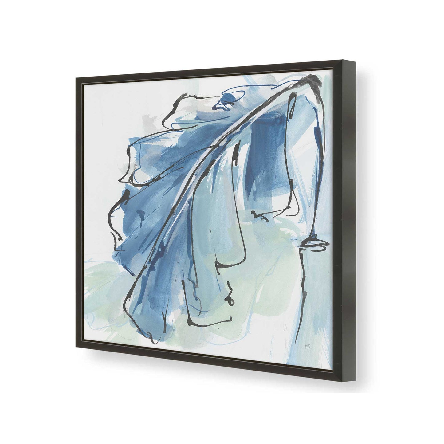 [Color:Satin Black], Picture of art in a Satin Black frame at an angle