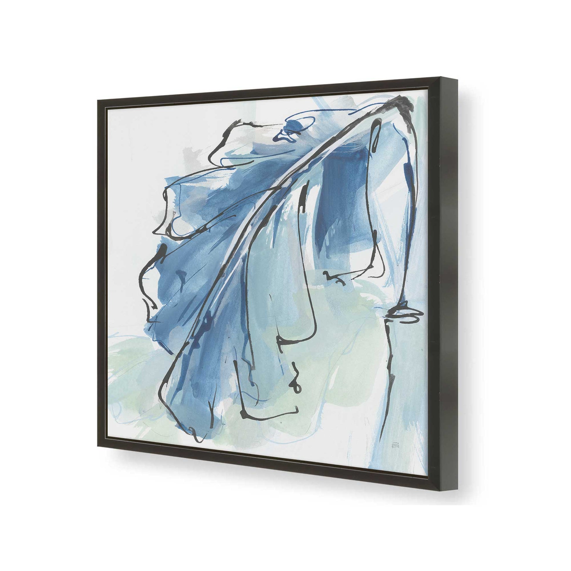 [Color:Satin Black], Picture of art in a Satin Black frame at an angle