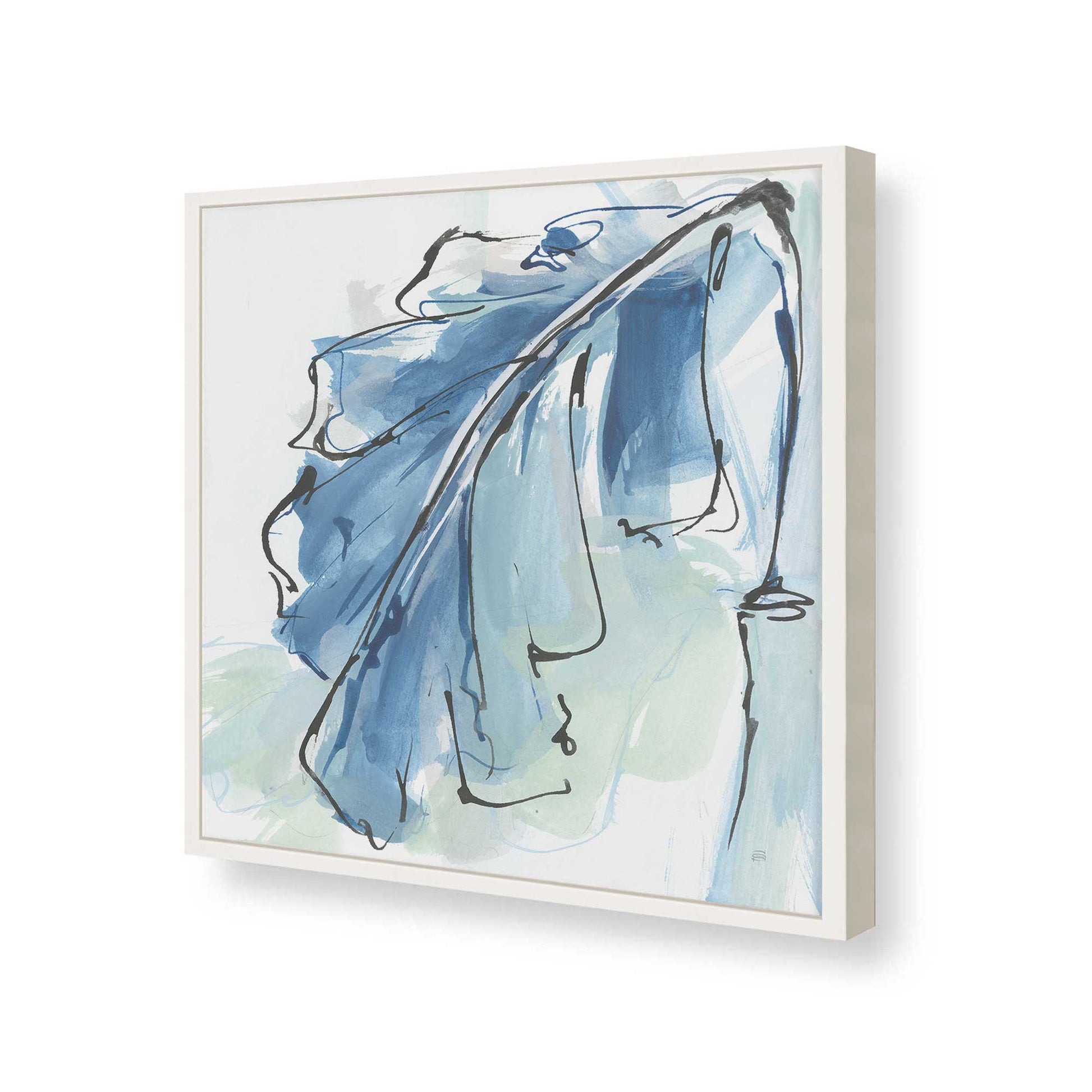 [Color:Opaque White], Picture of art in a Opaque White frame at an angle