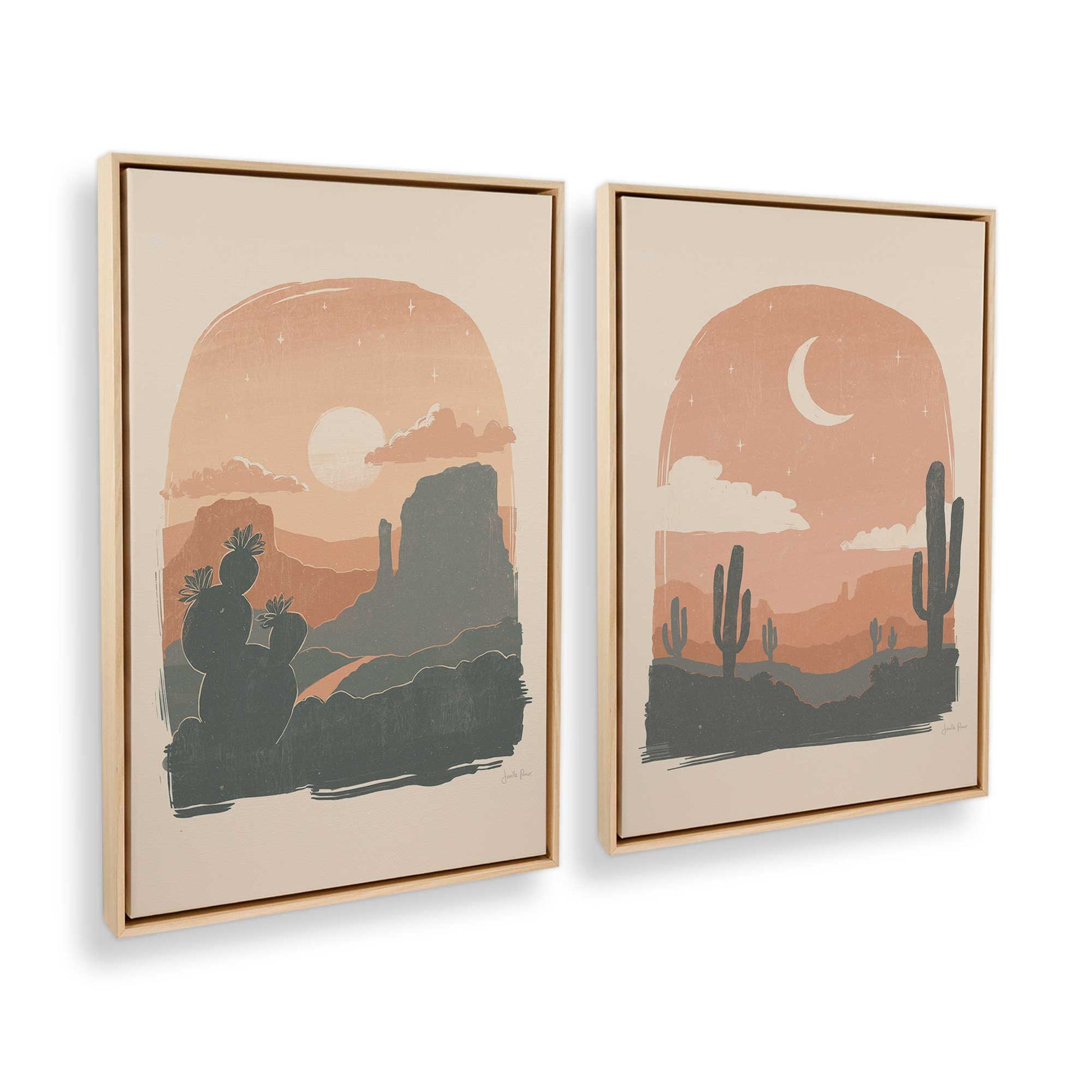 [Color:American Maple], Picture of art in a American Maple frame at an angle