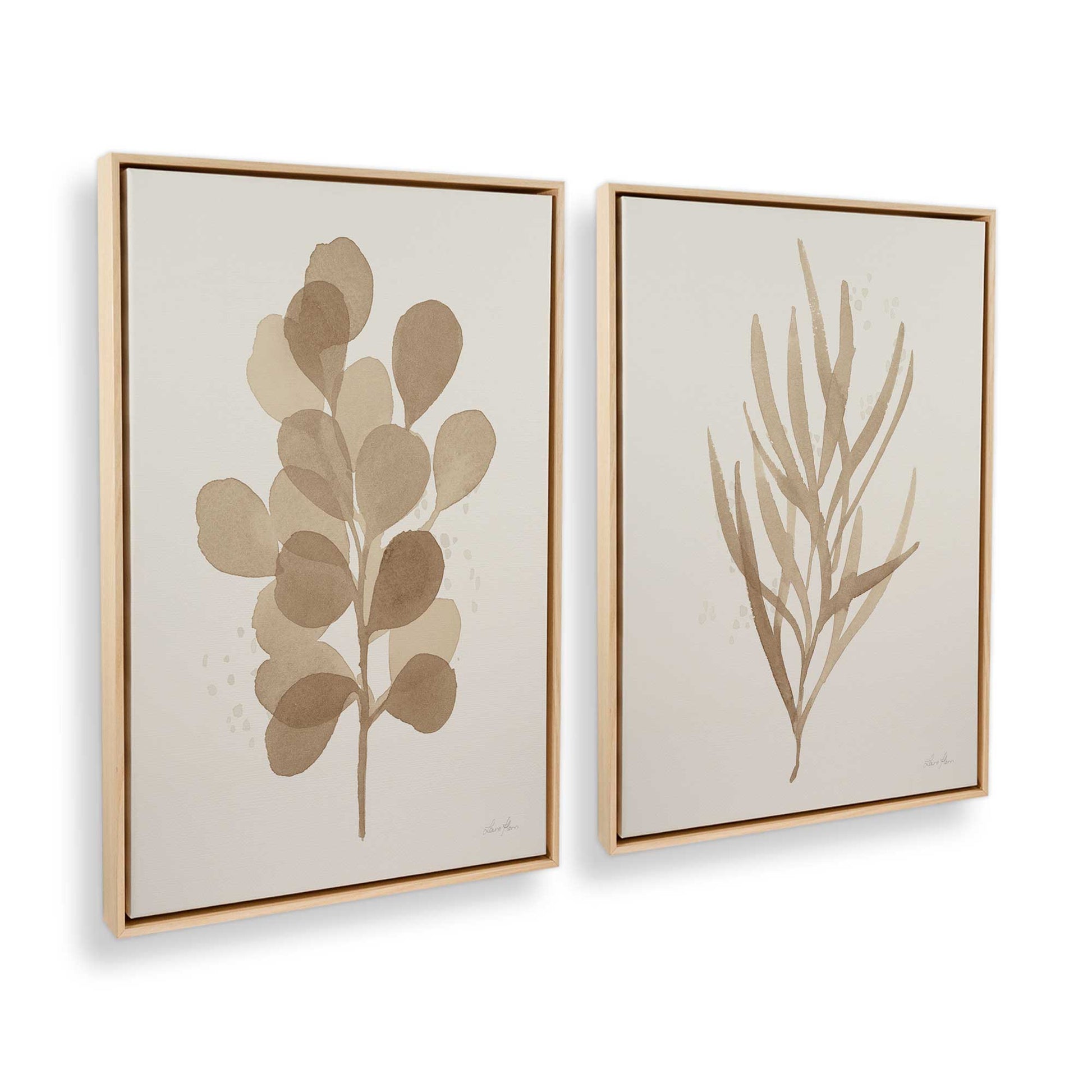 [Color:American Maple], Picture of art in a American Maple frame at an angle