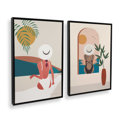 [Color:Satin Black], Picture of art in a Satin Black frame at an angle