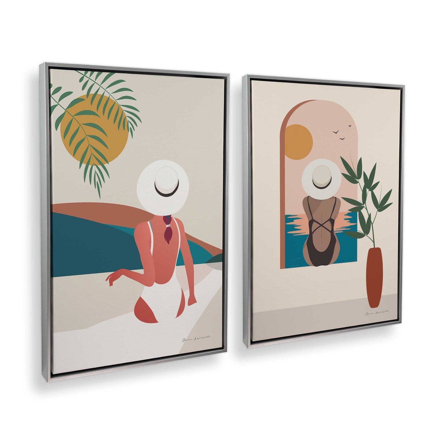 [Color:Polished Chrome], Picture of art in a Polished Chrome frame at an angle