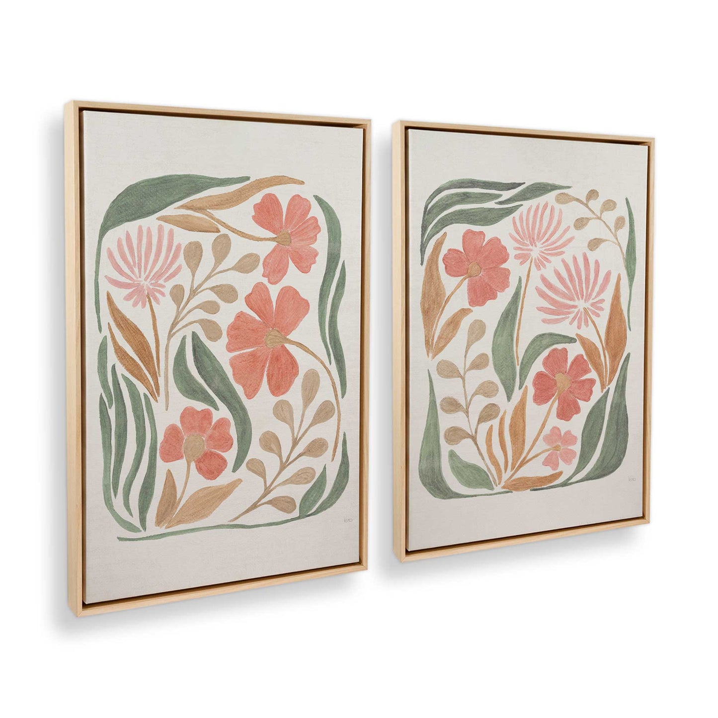 [Color:American Maple], Picture of art in a American Maple frame at an angle