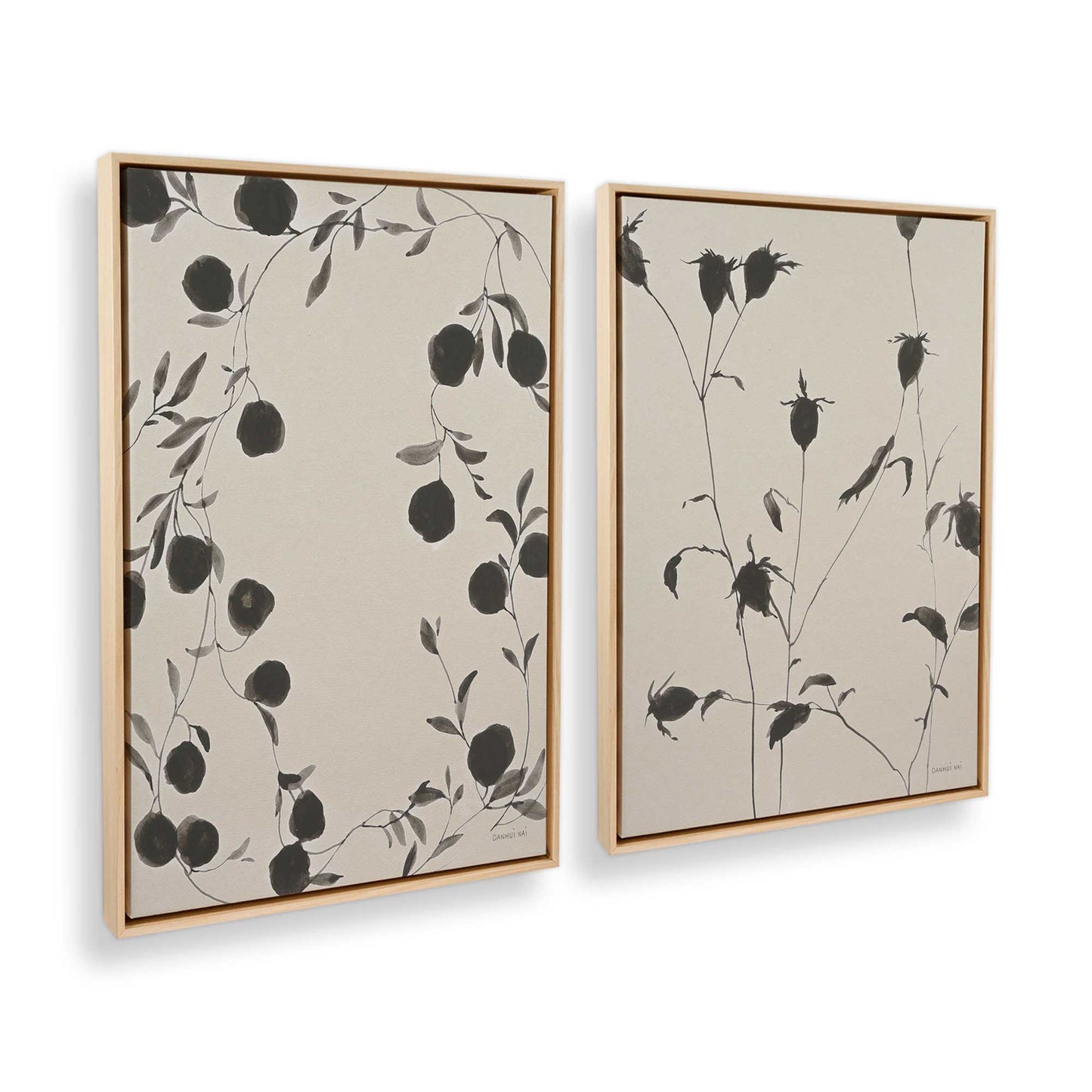 [Color:American Maple], Picture of art in a American Maple frame at an angle