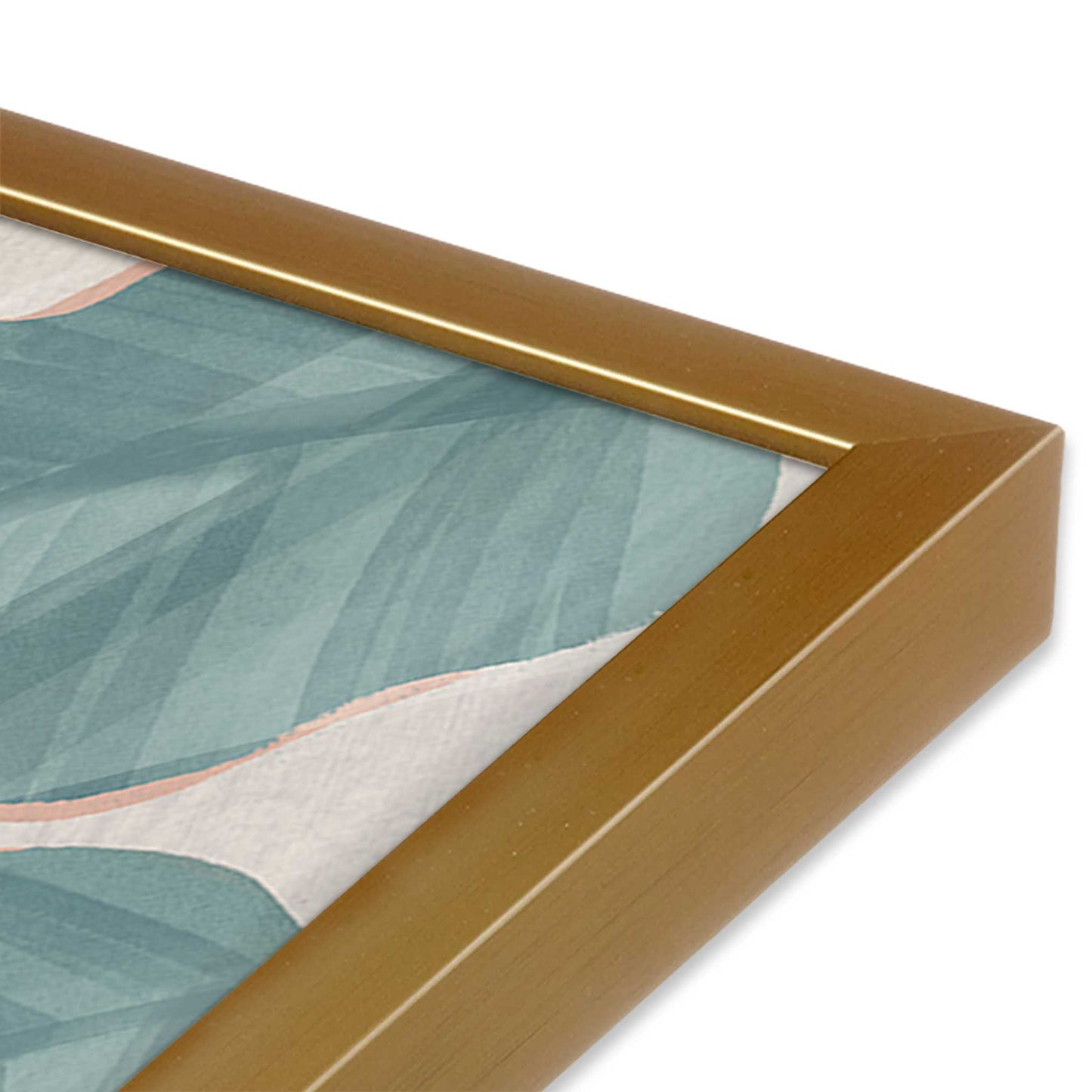 [Color:Polished Gold], Picture of art in a Polished Gold frame at an angle