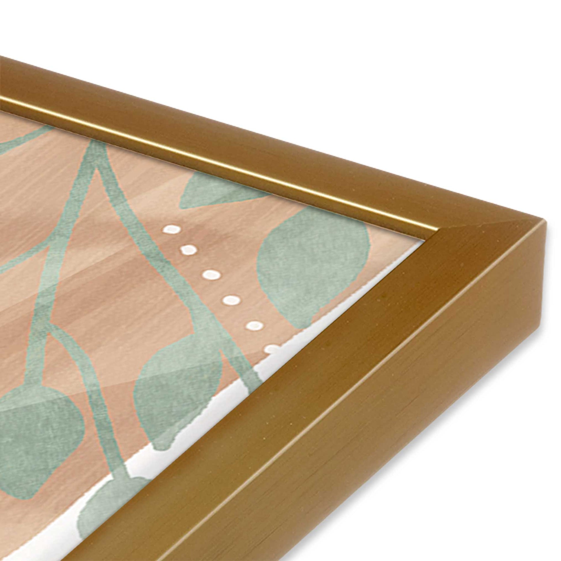 [Color:Polished Gold], Picture of art in a Polished Gold frame at an angle