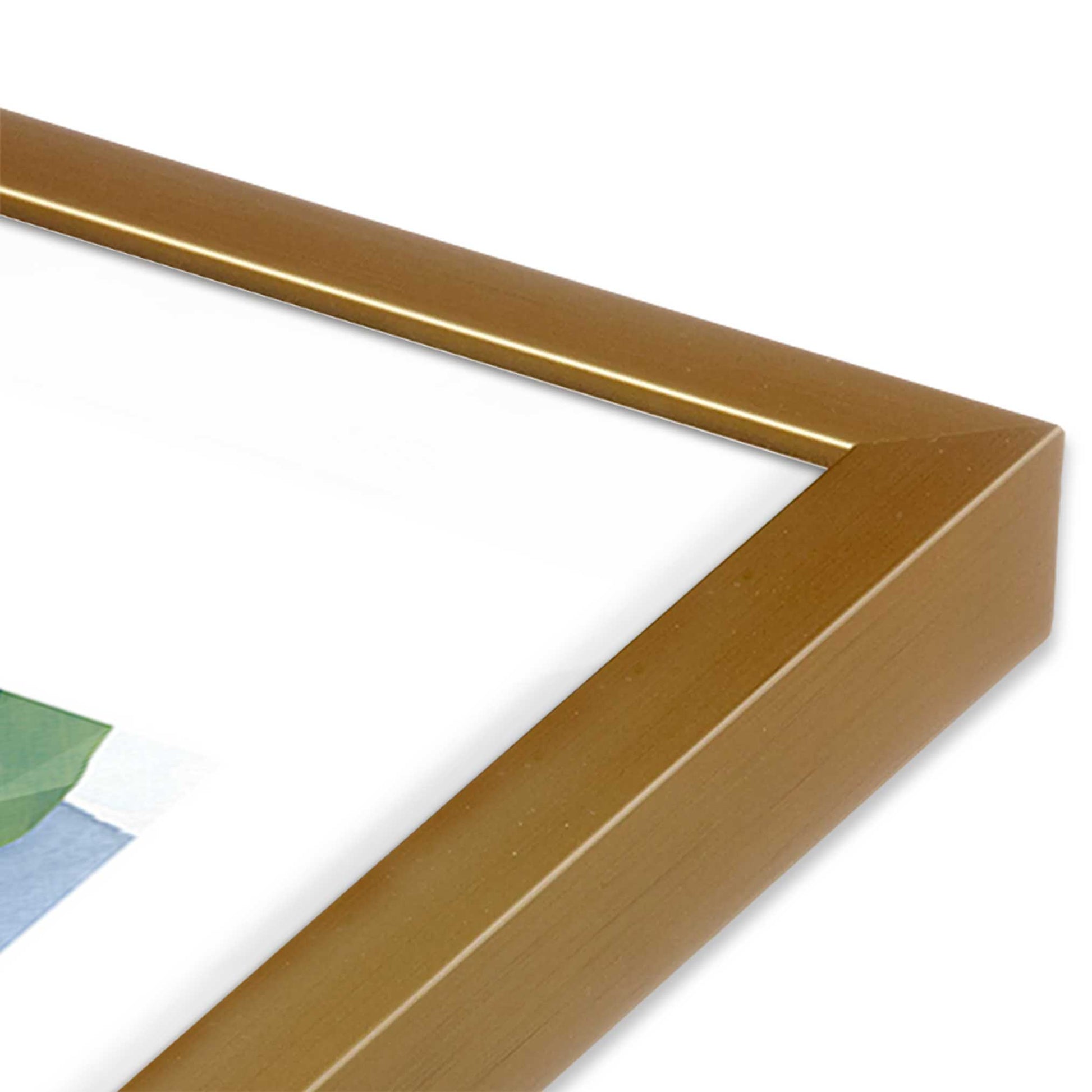 [Color:Polished Gold], Picture of art in a Polished Gold frame at an angle