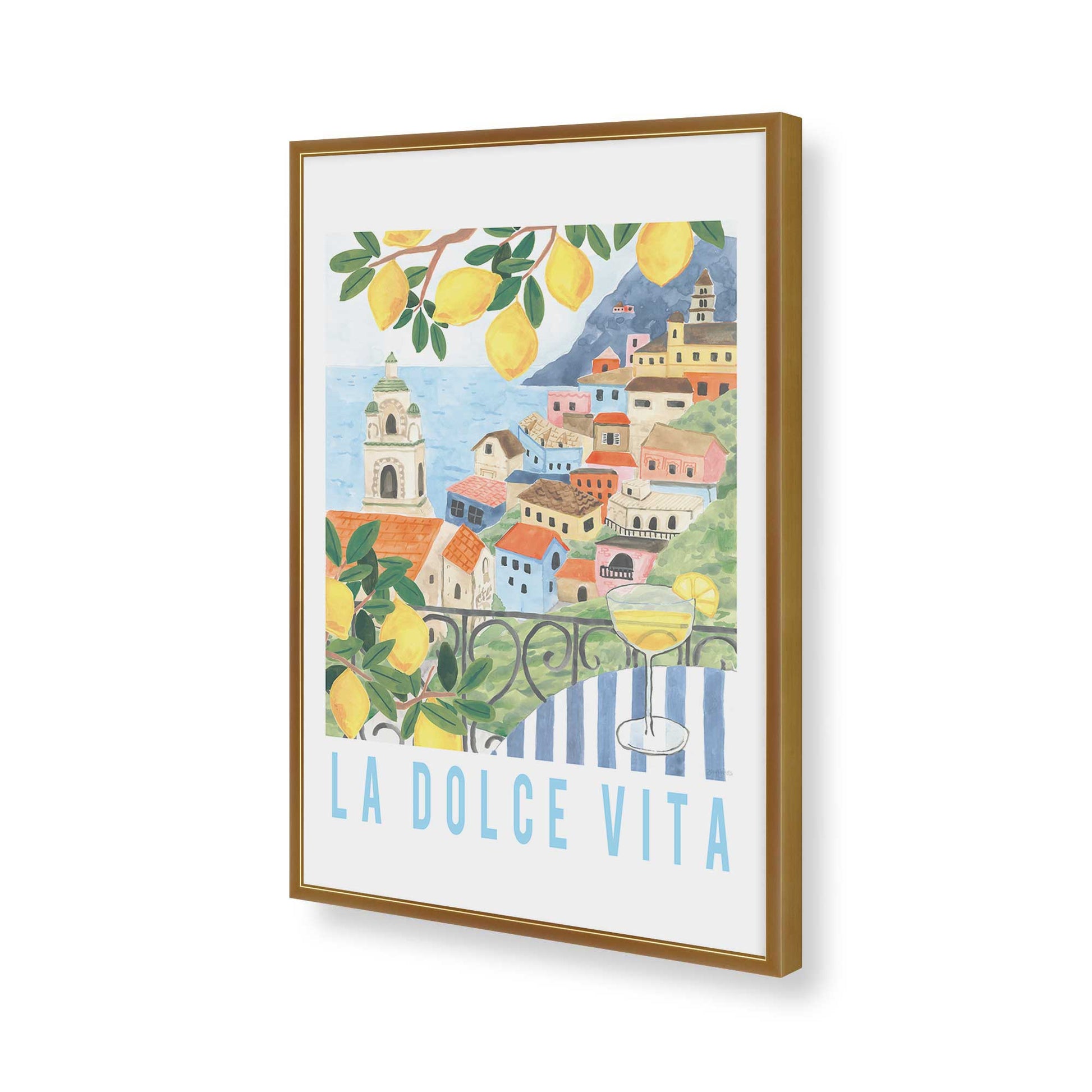[Color:Polished Gold], Picture of art in a Polished Gold frame of the corner