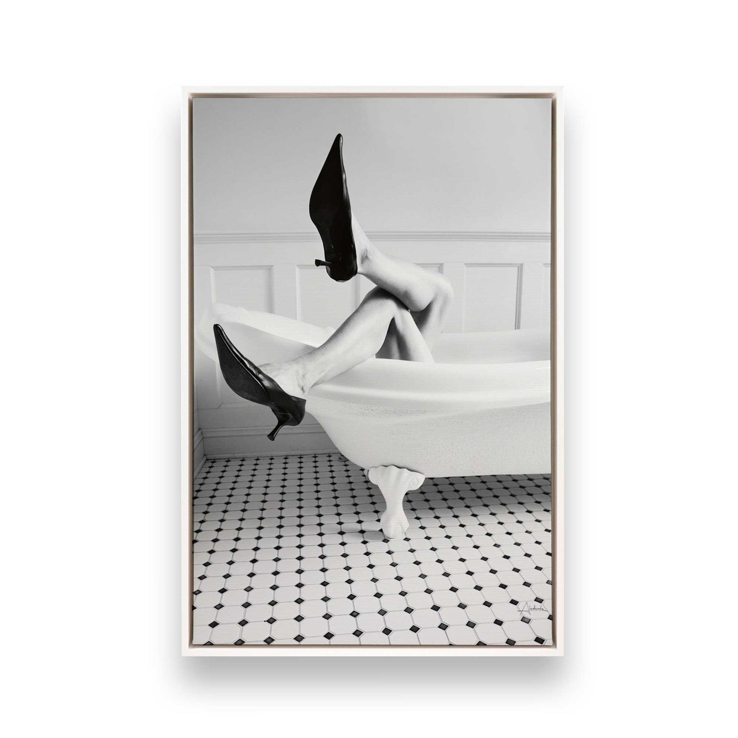 [Color:Opaque White], Picture of art in a White frame