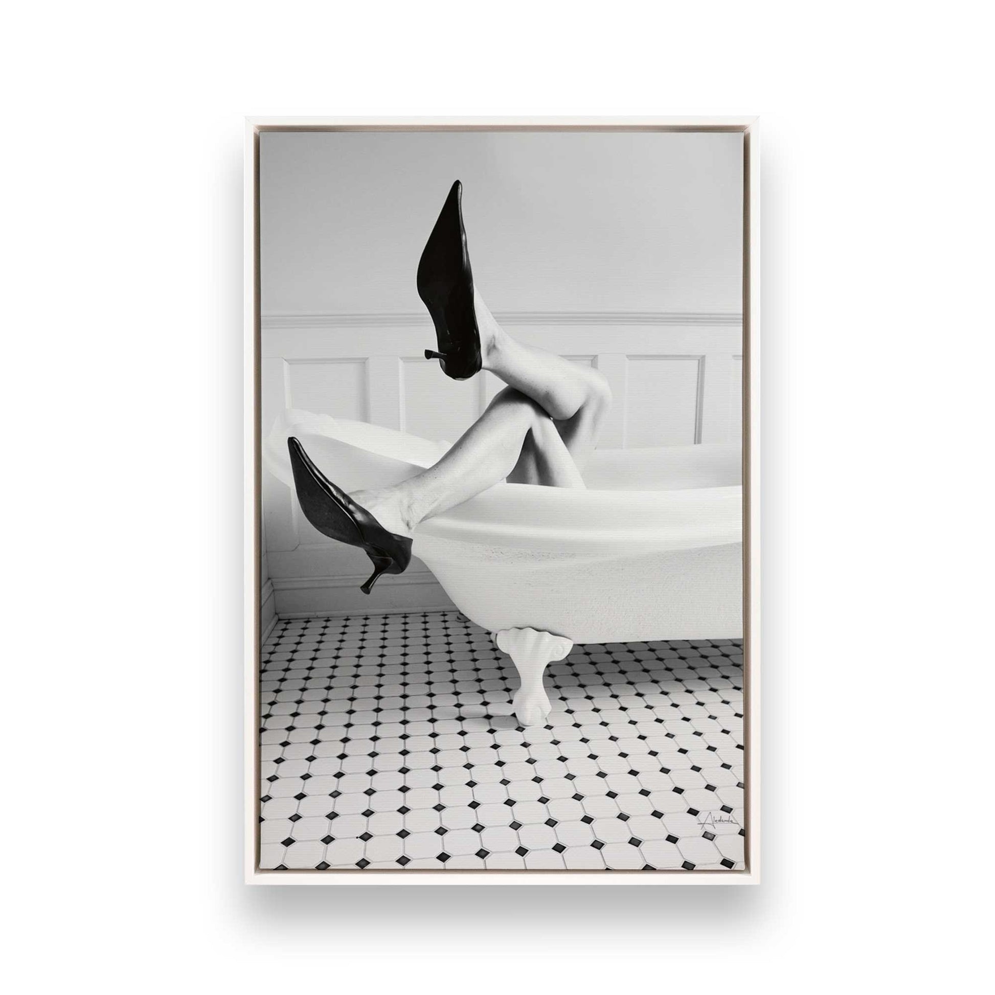 [Color:Opaque White], Picture of art in a White frame