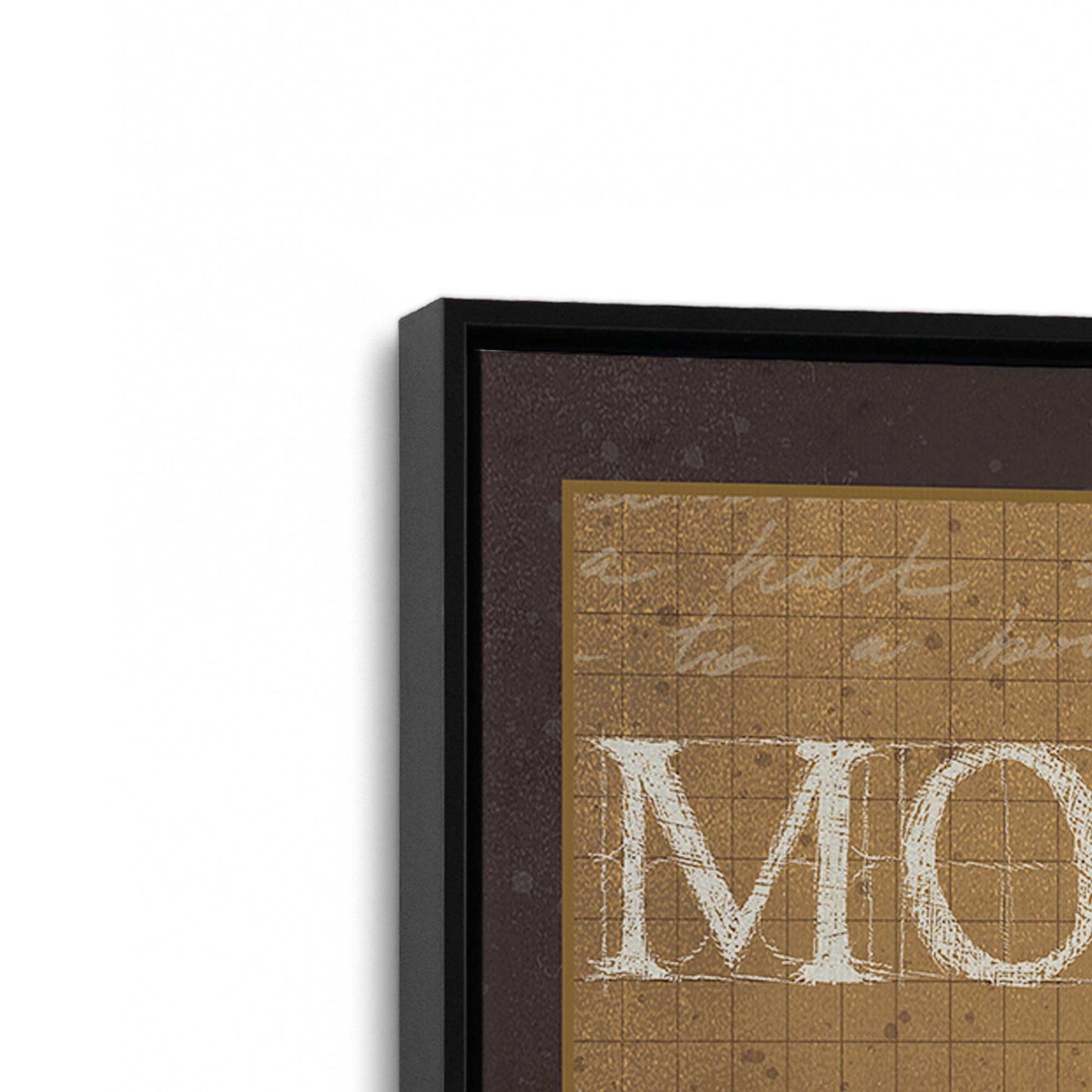 [Color:Satin Black], Picture of art in a Satin Black frame at an angle