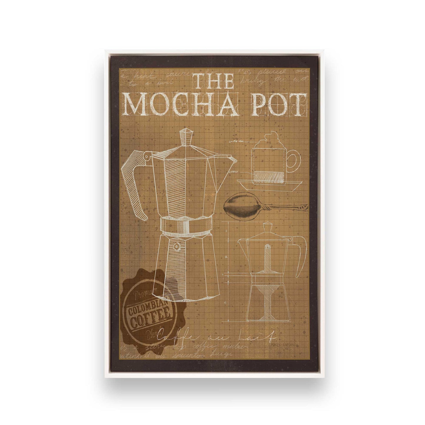 [Color:Opaque White], Picture of art in a White frame