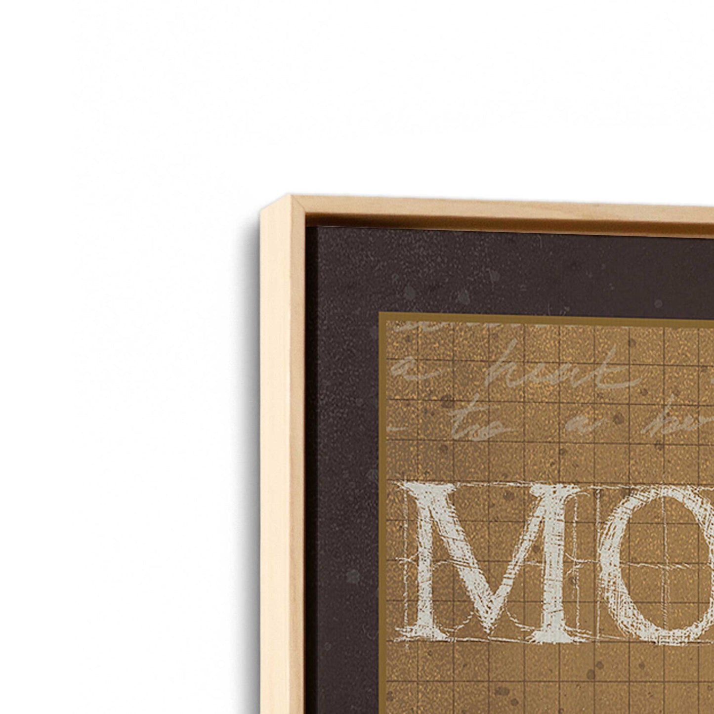 [Color:American Maple], Picture of art in a American Maple frame at an angle