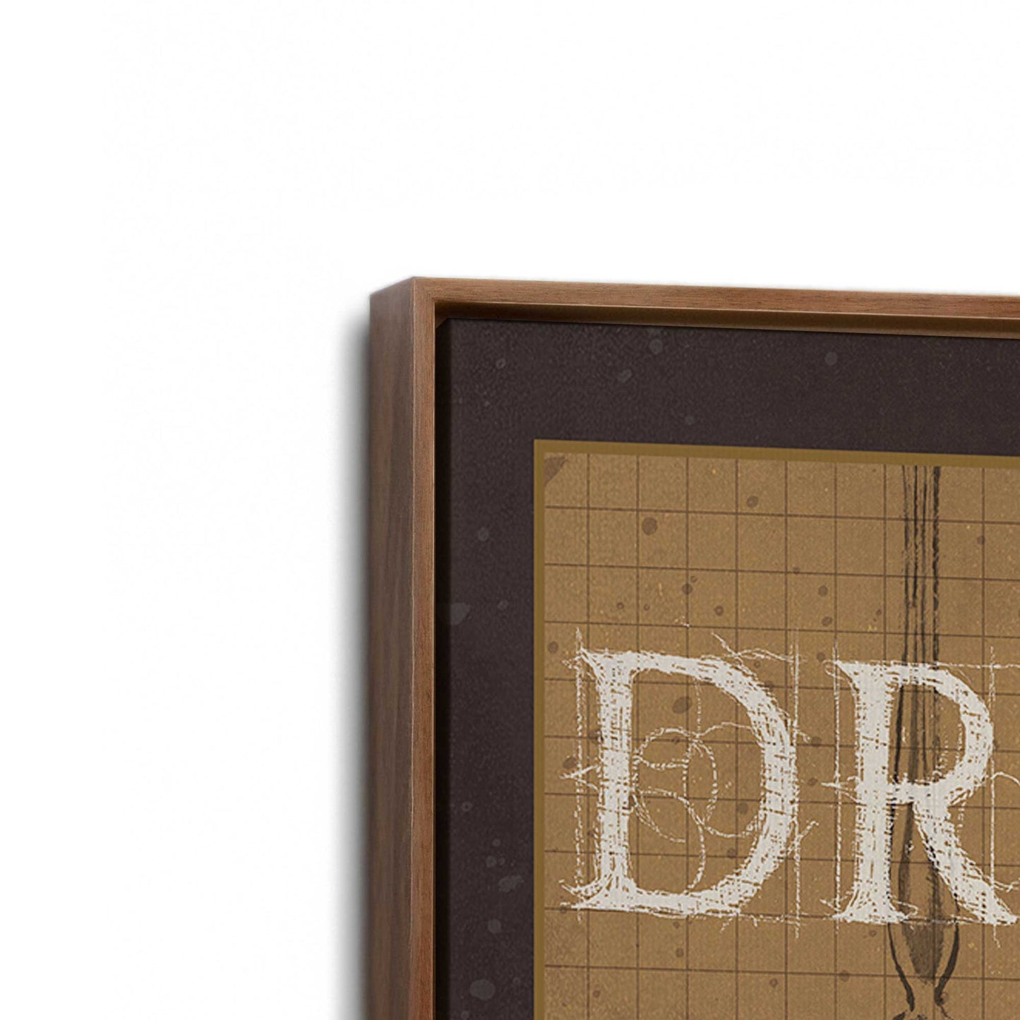 [Color:Walnut], Picture of art in a Walnut frame at an angle