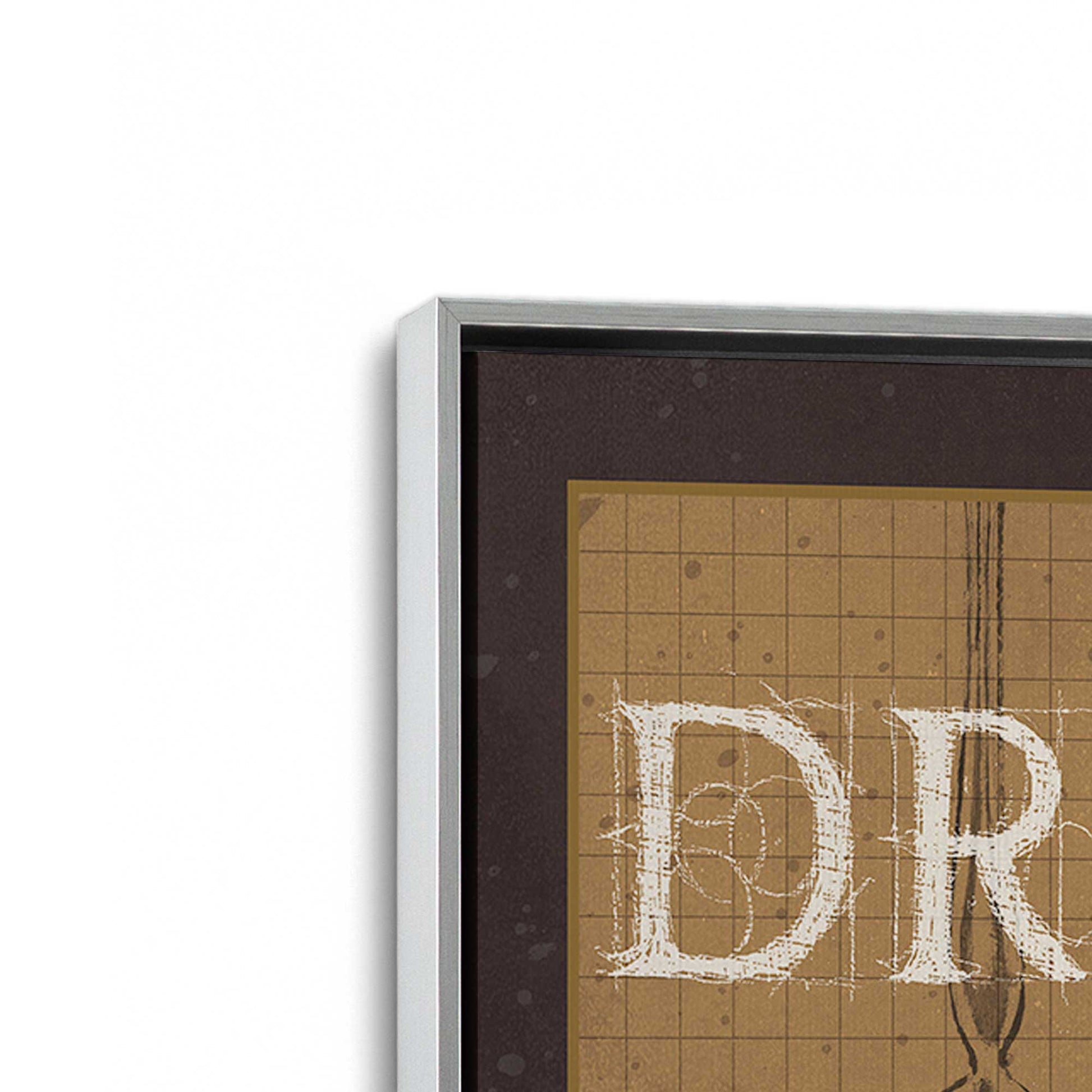 [Color:Polished Chrome], Picture of art in a Polished Chrome frame at an angle