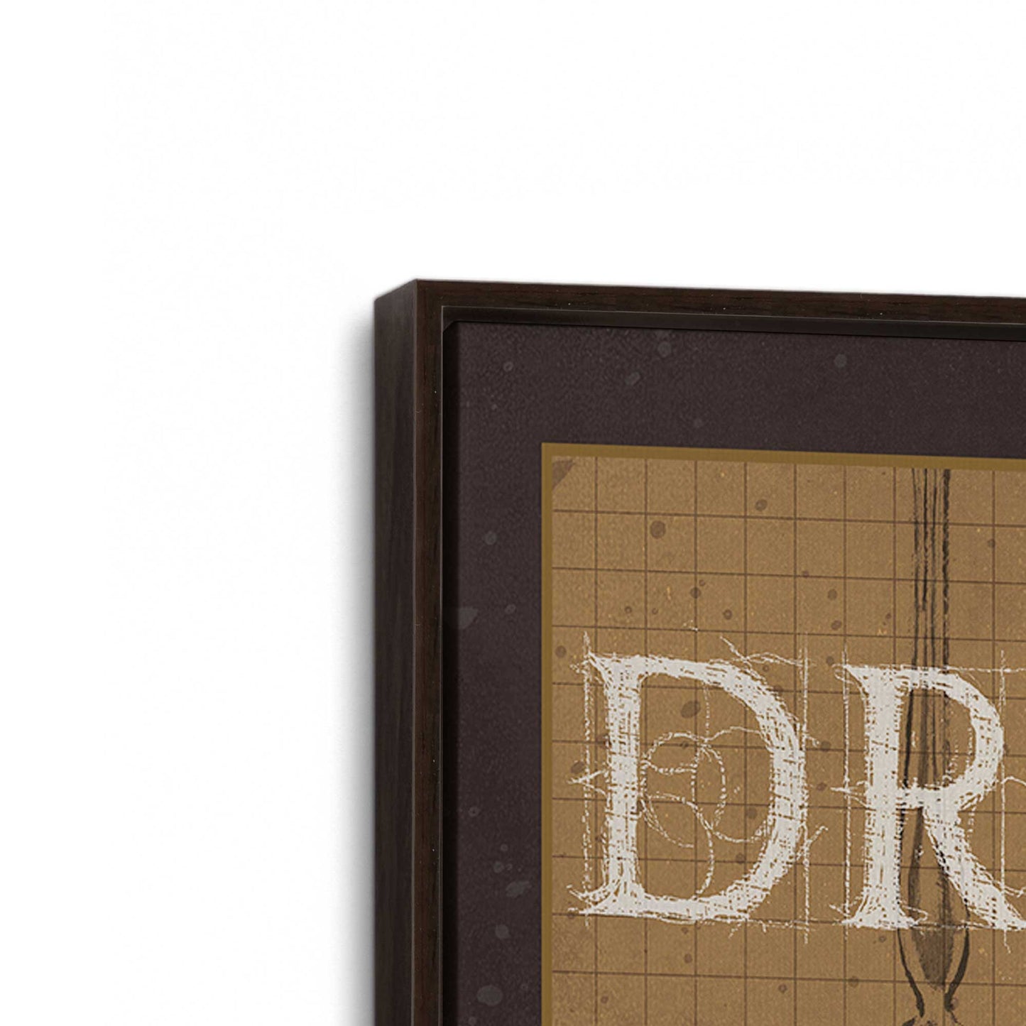 [Color:Espresso], Picture of art in a Espresso frame at an angle